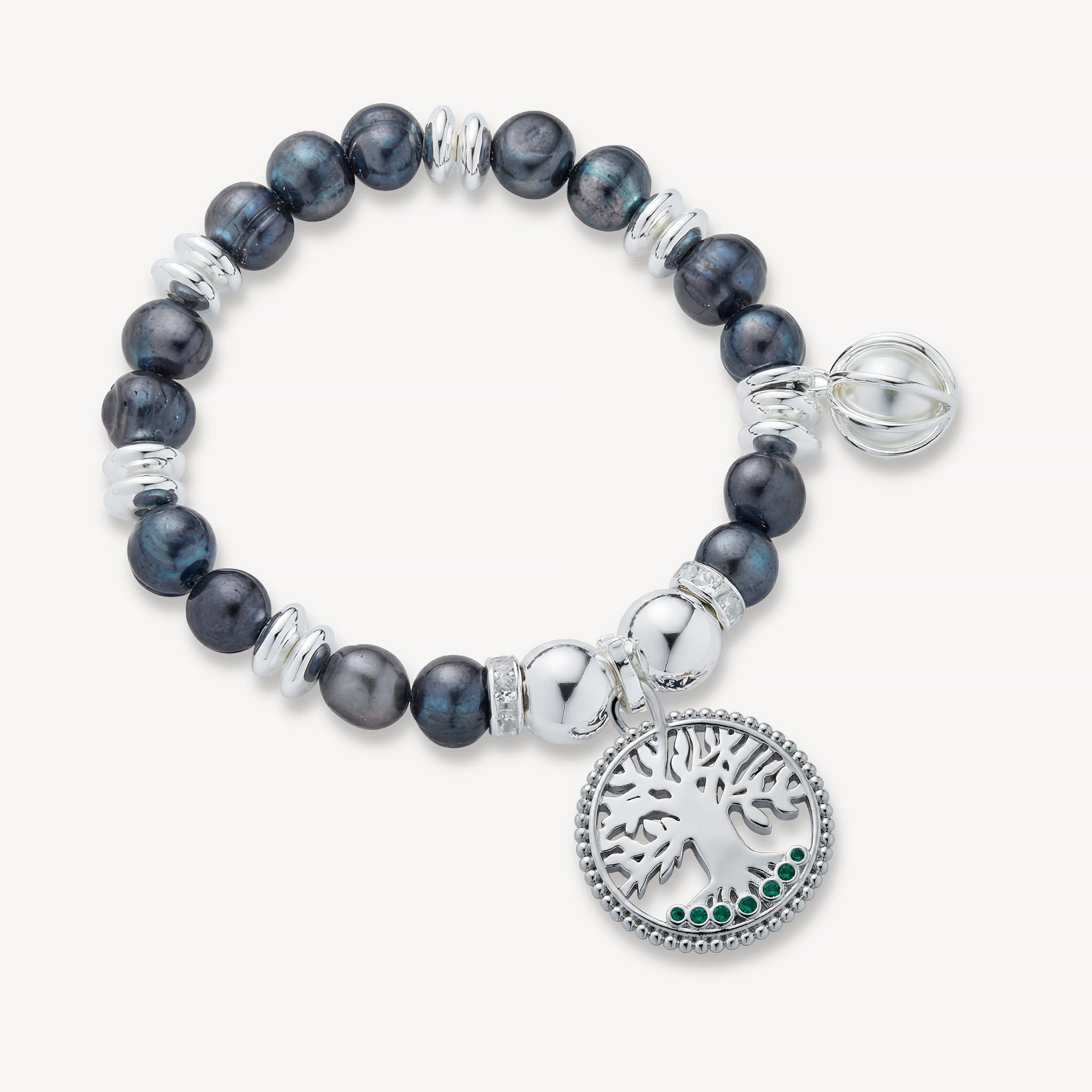 The Naomi Bracelet Freshwater Pearl<br>Sterling Silver Plated