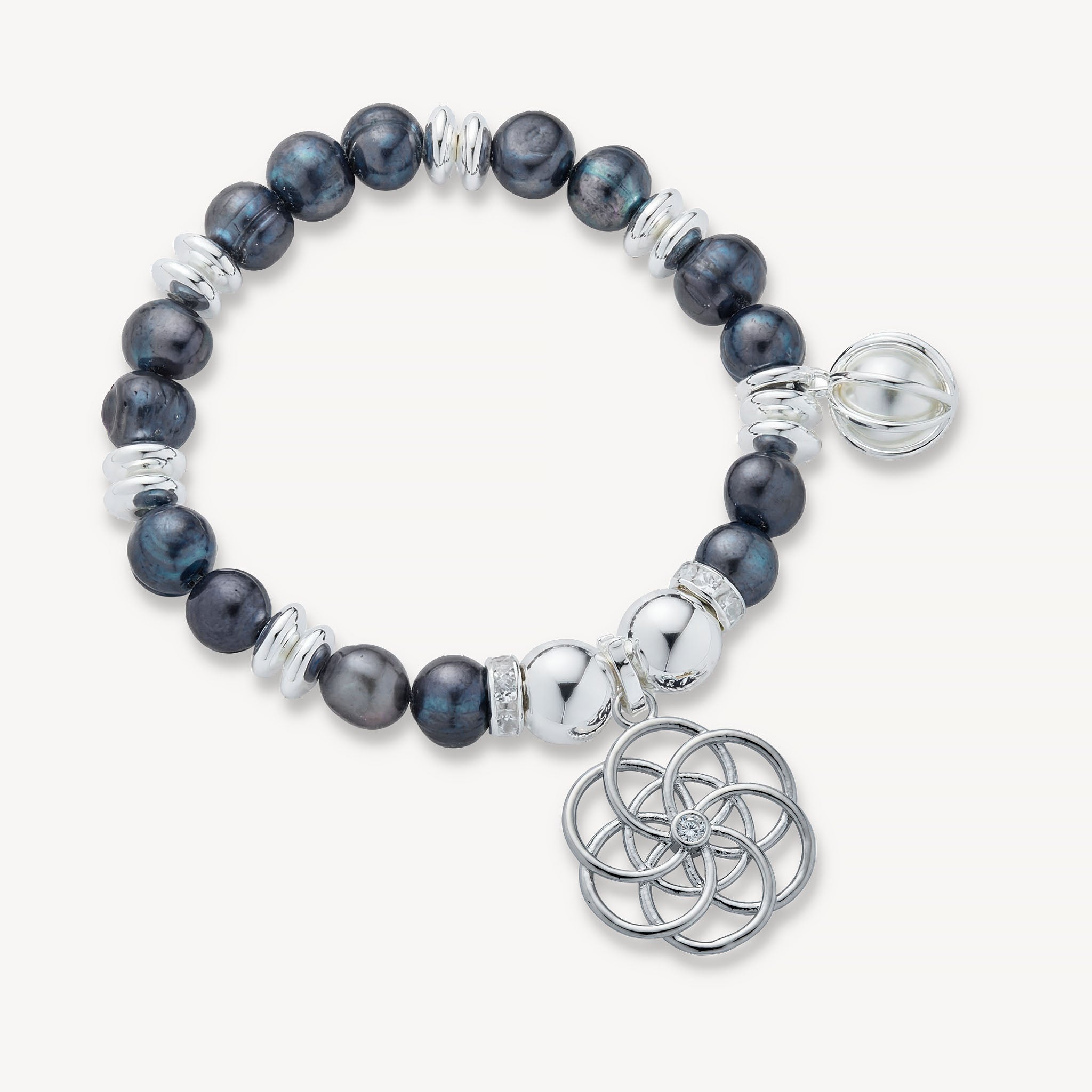 The Naomi Bracelet Freshwater Pearl<br>Sterling Silver Plated