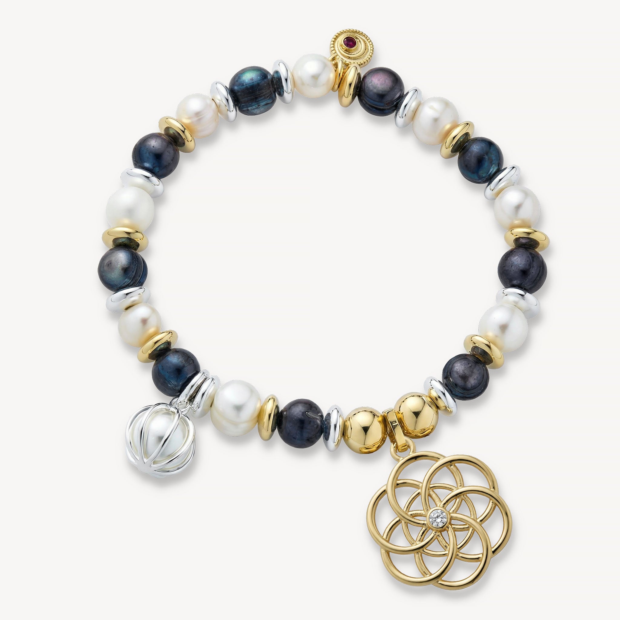 The Arden Bracelet <br> Freshwater Pearl<br>Mixed Metals