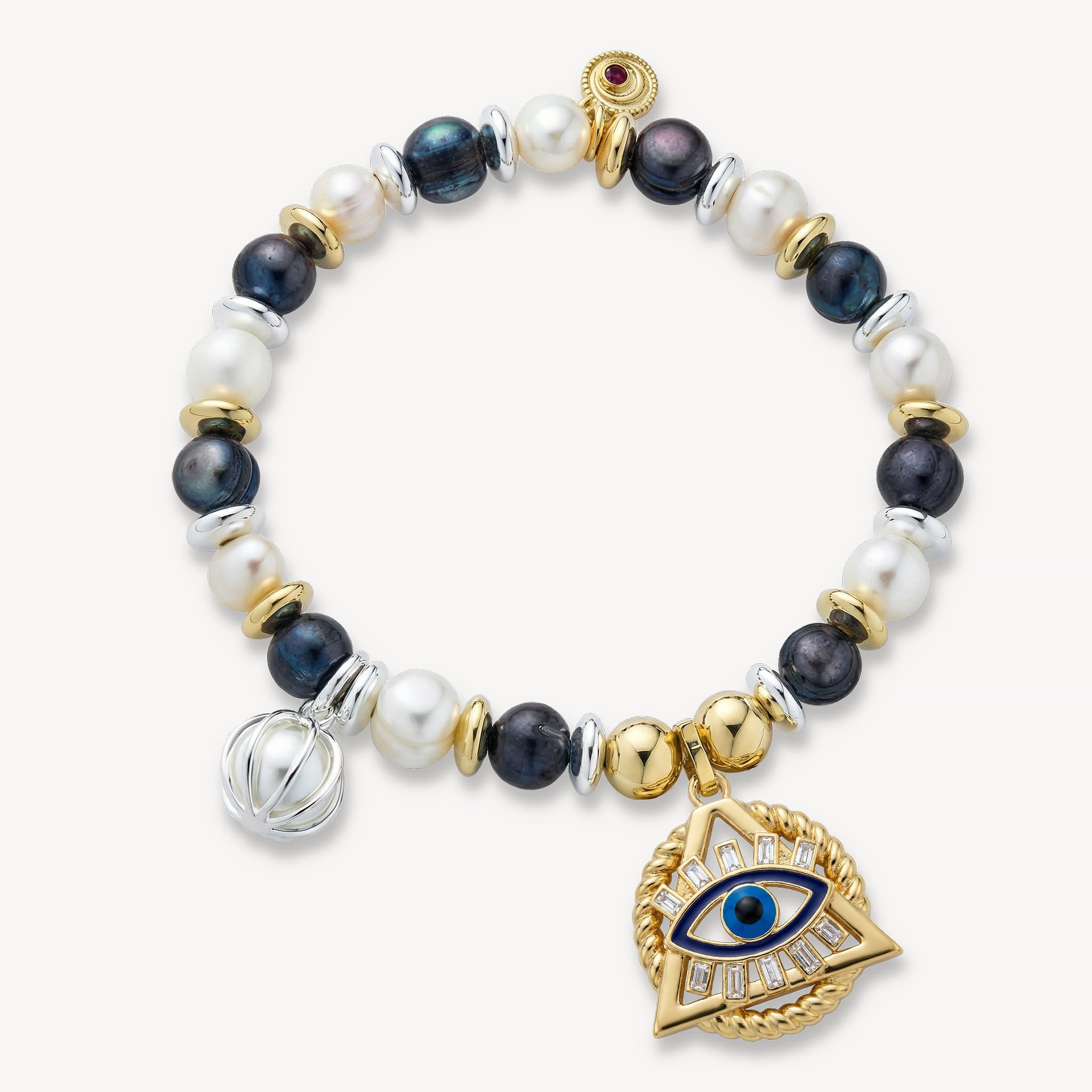 The Arden Bracelet <br> Freshwater Pearl<br>Mixed Metals