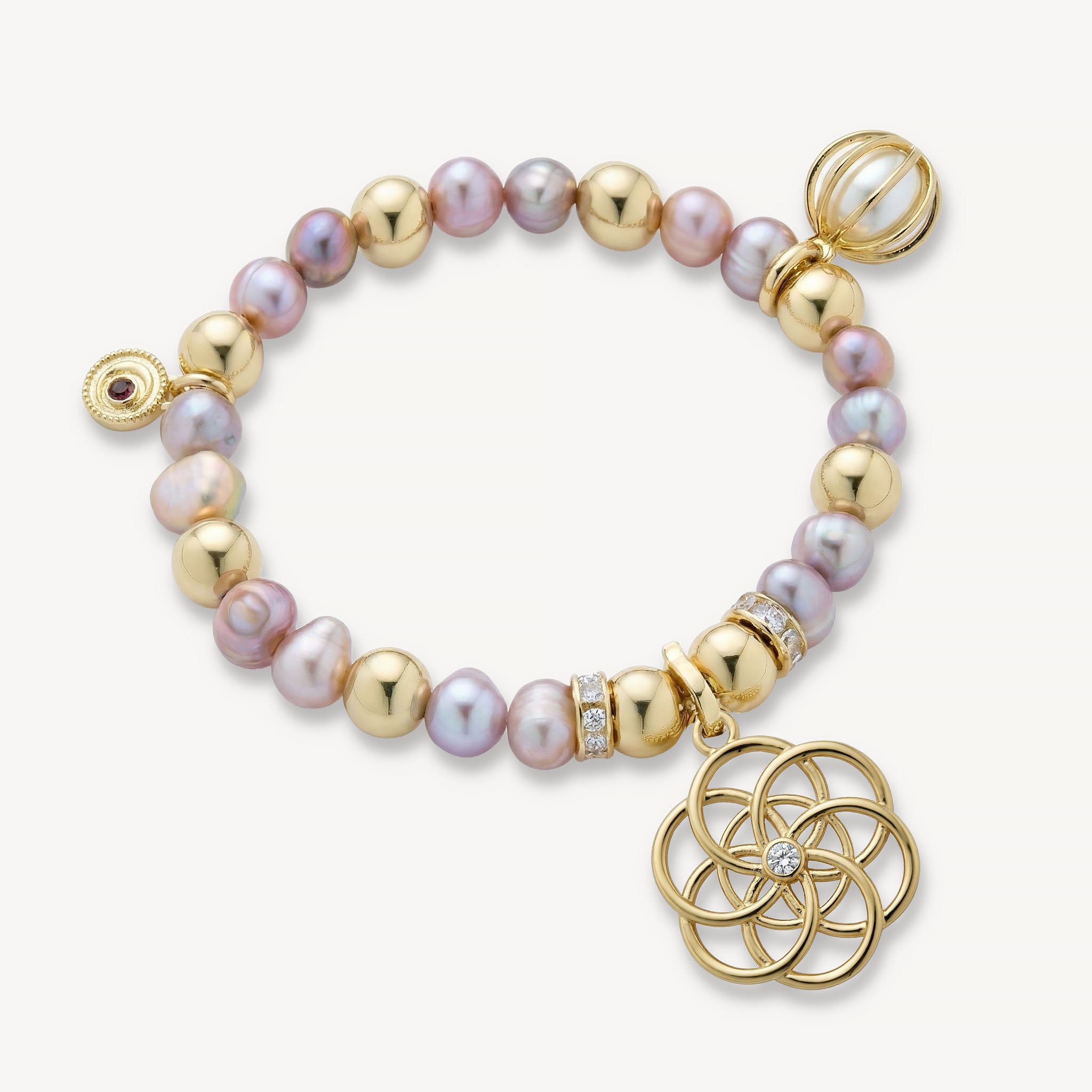 The Aurora Bracelet Freshwater Pearl<br>14k Gold-Plated