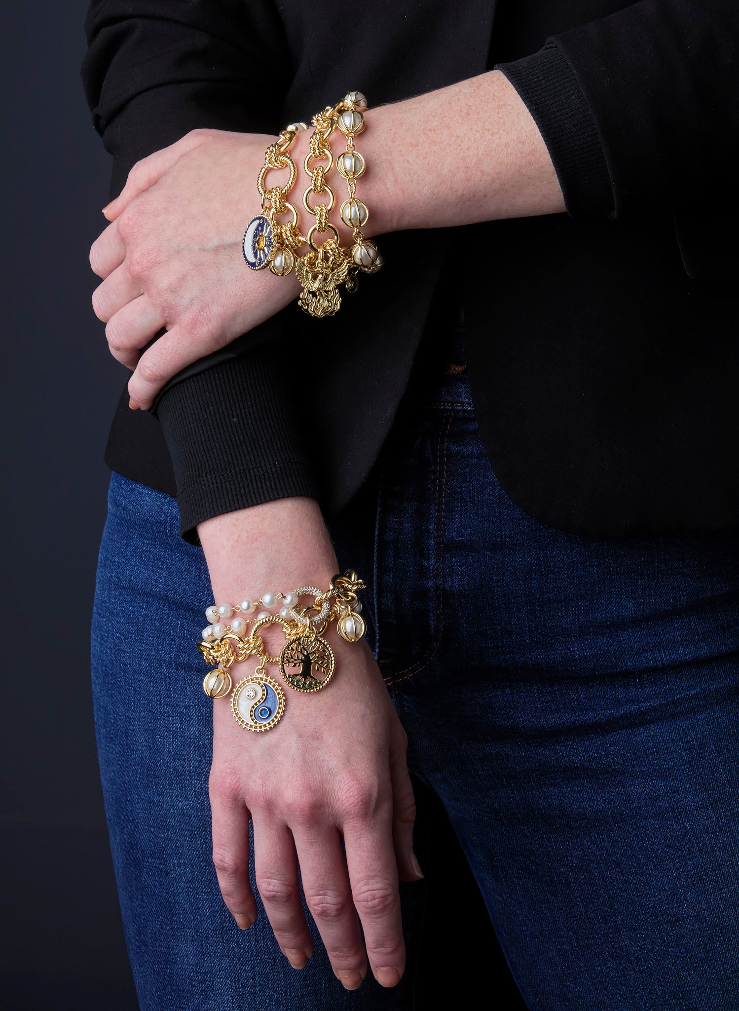 Monica Freshwater Pearl Charm Bracelet