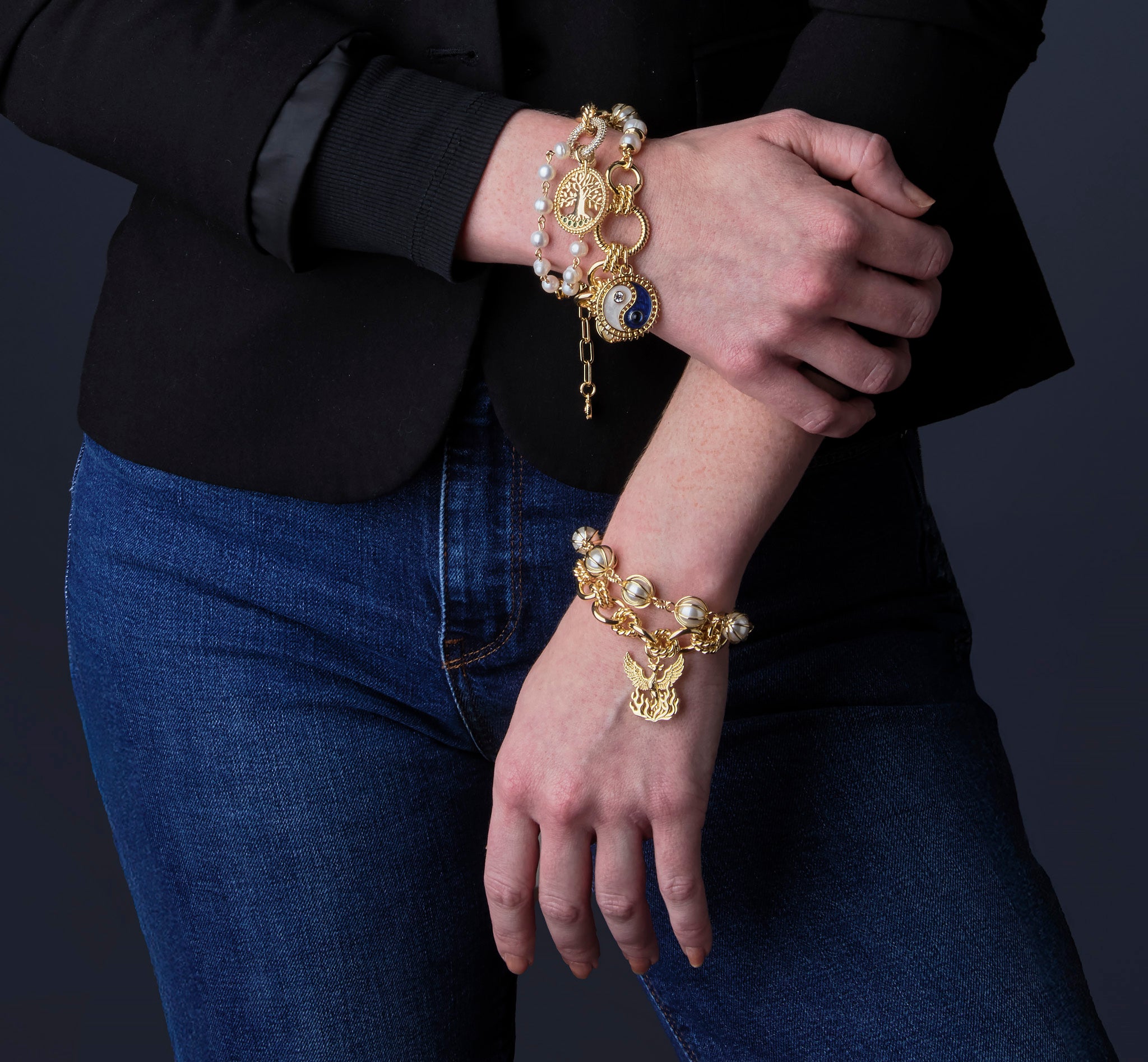 Elisa Freshwater Pearl Charm Bracelet