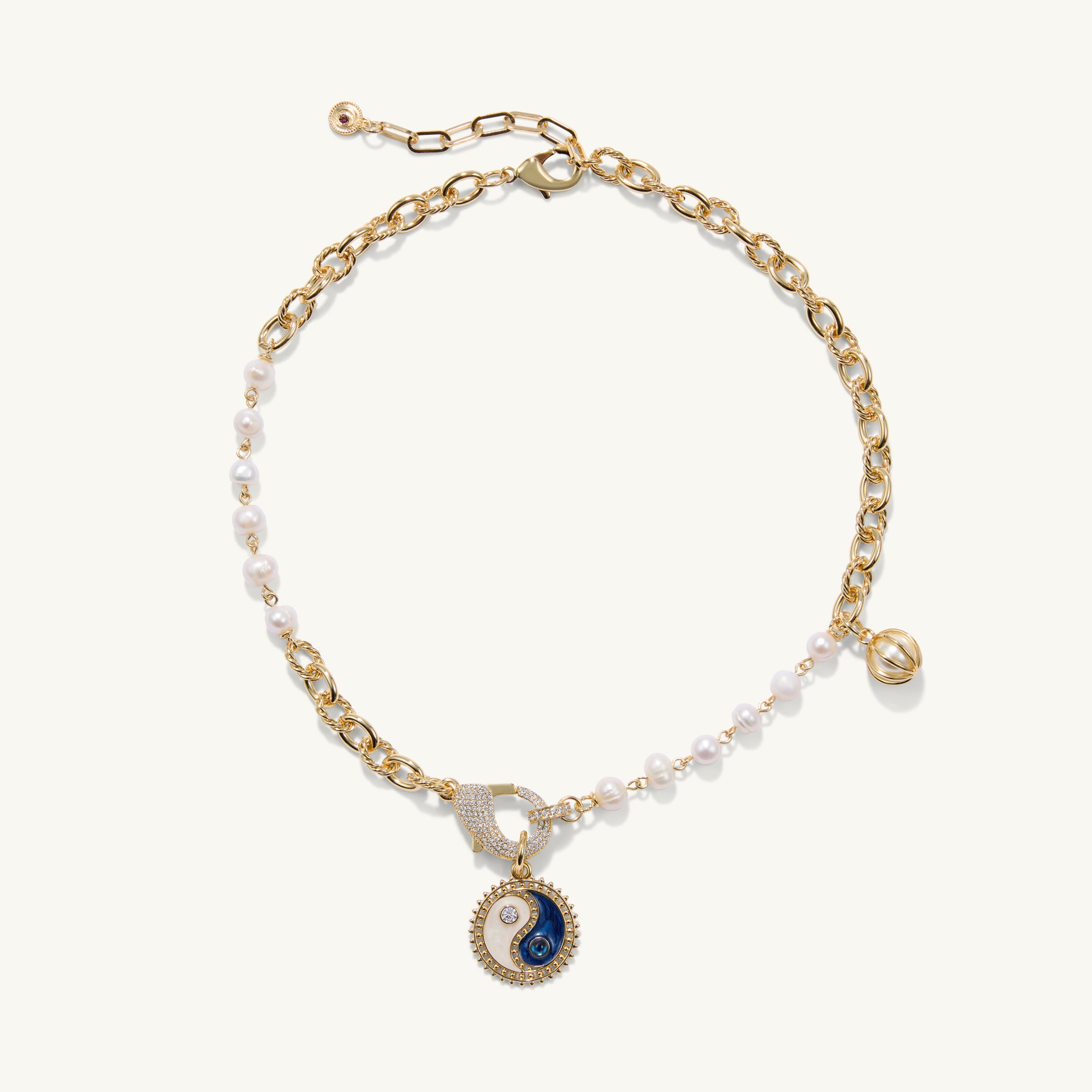 The Chloe Charm Necklace <br> Freshwater Pearl & 14k Gold Plated
