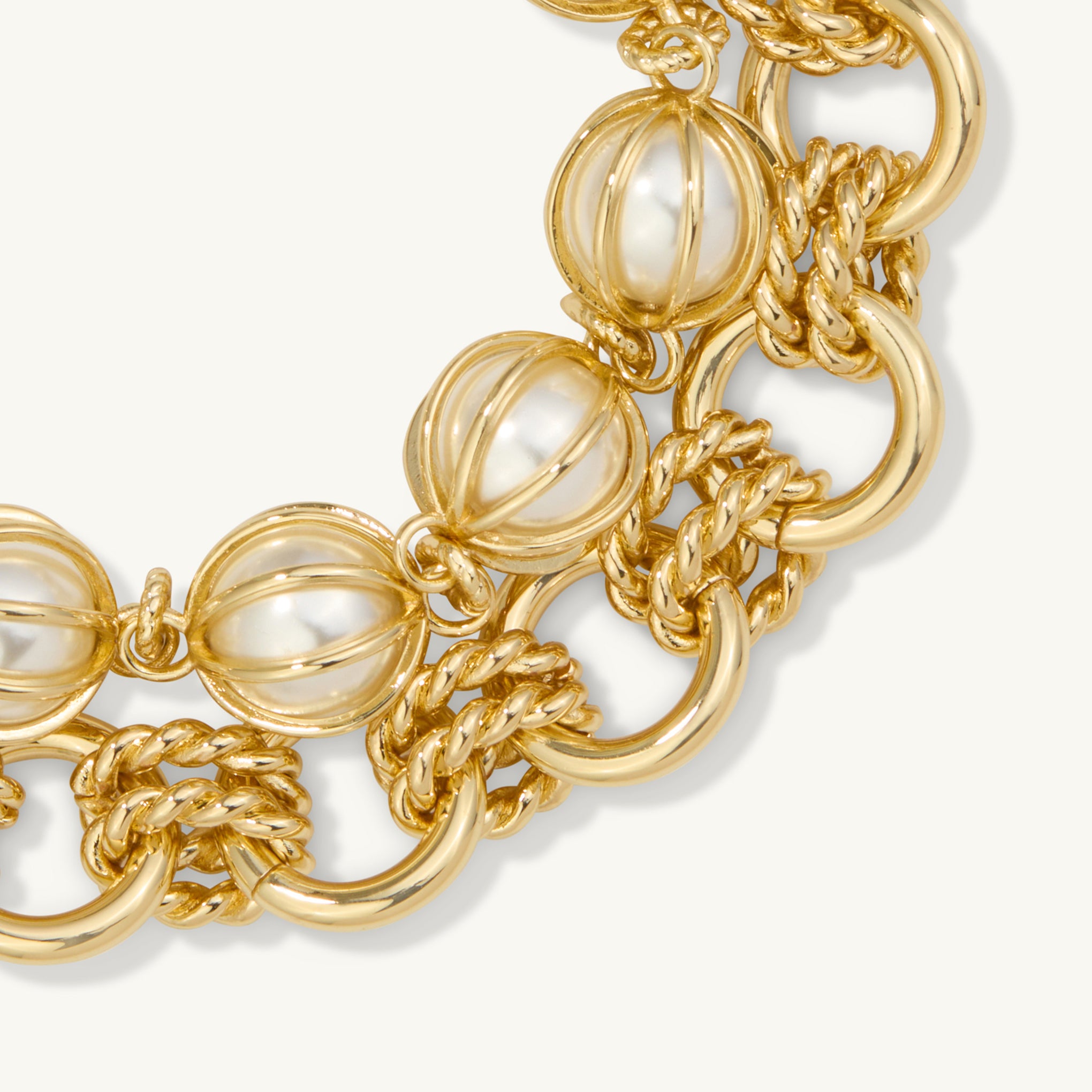 Chelsea Cage Pearl Link Bracelet