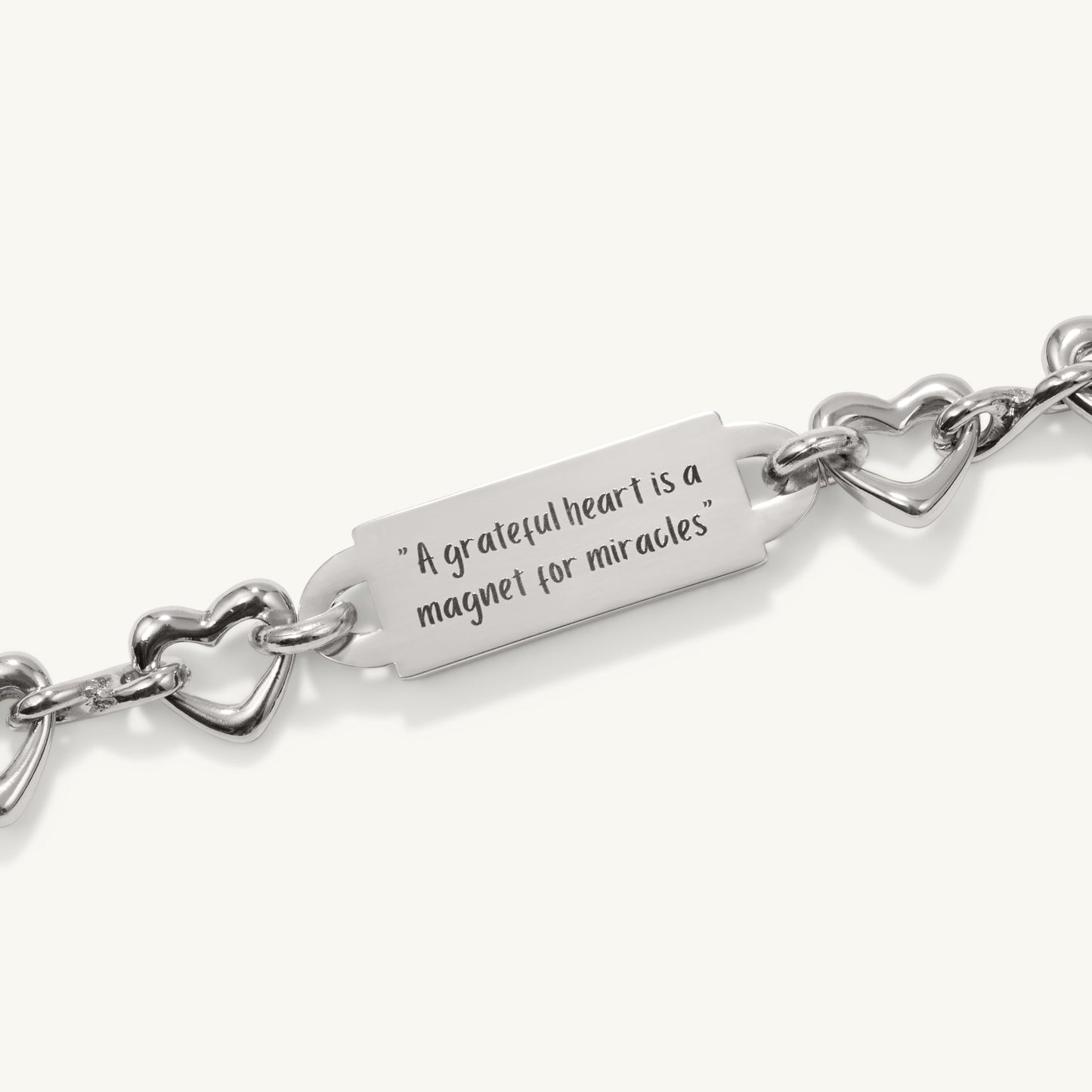 ”I am powerful. I am confident. I am enough.” - The Infinite Heart Bracelet - Silver