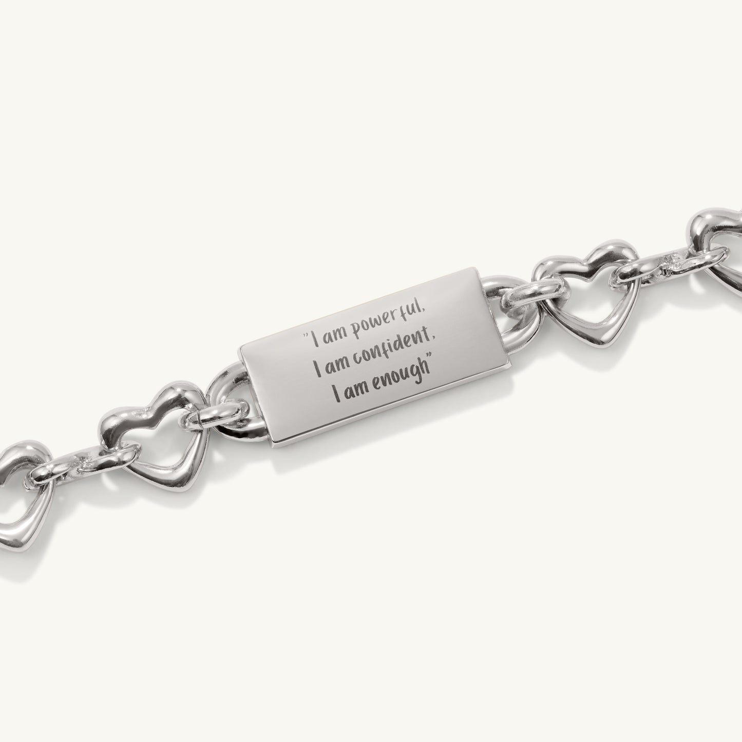”I am powerful. I am confident. I am enough.” - The Infinite Heart Bracelet - Silver
