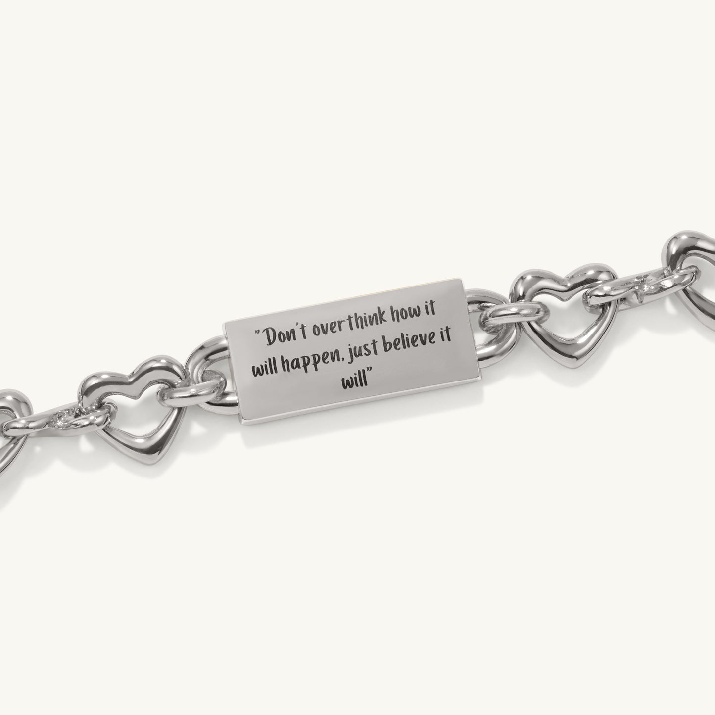 “Don’t overthink how it will happen. Just believe it will.” The Infinite Heart Bracelet - Silver