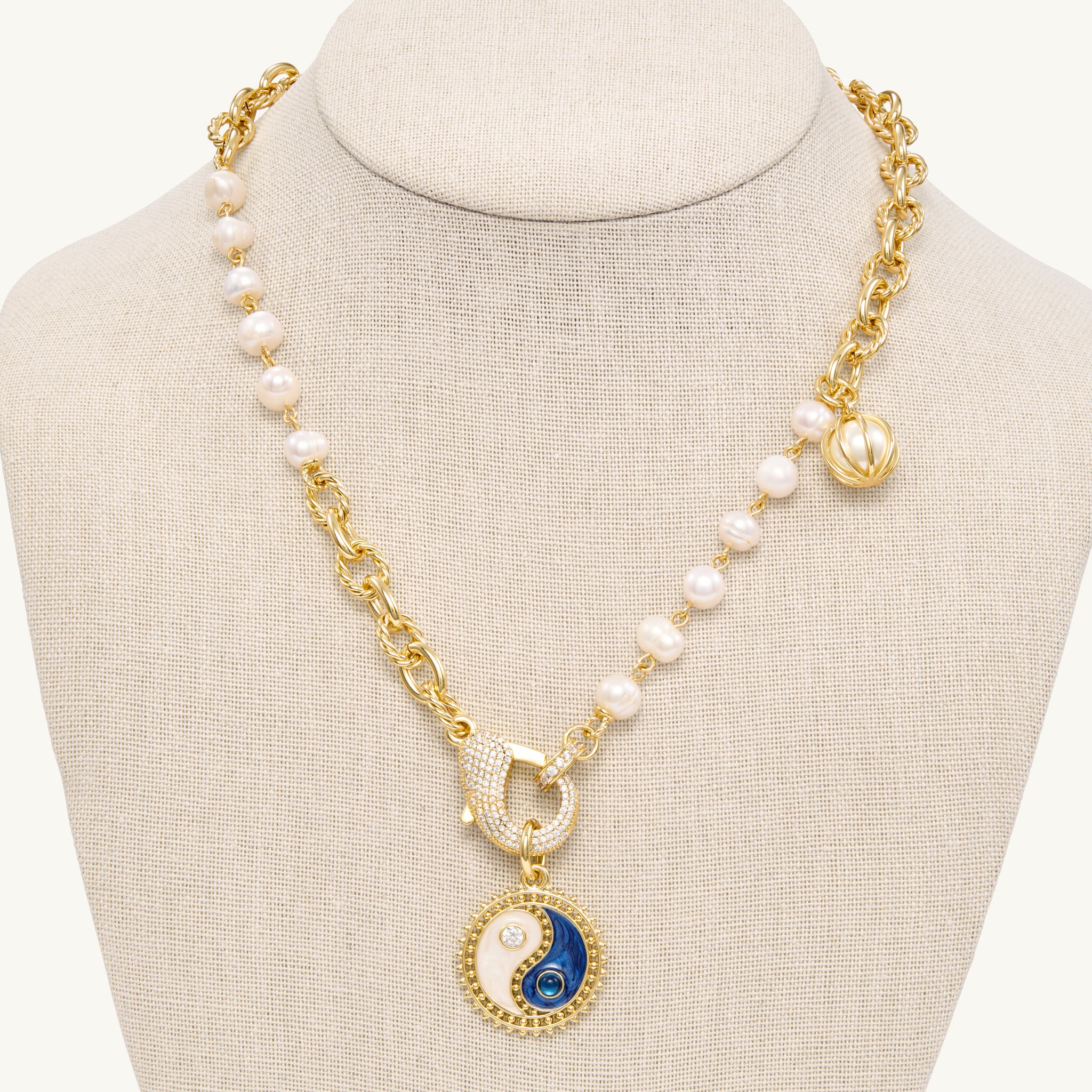 The Chloe Charm Necklace <br> Freshwater Pearl & 14k Gold Plated
