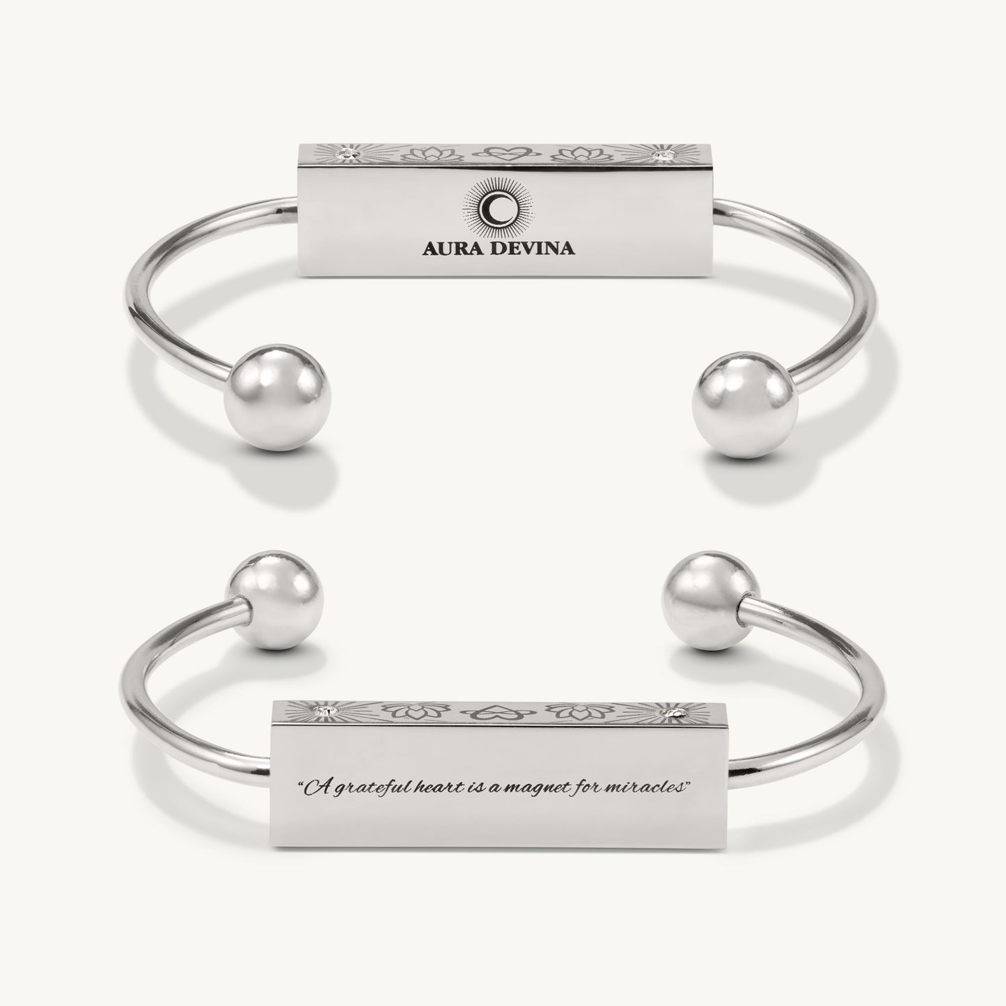 “A Grateful Heart is a Magnet for Miracles” - The Harmony Bracelet - Silver