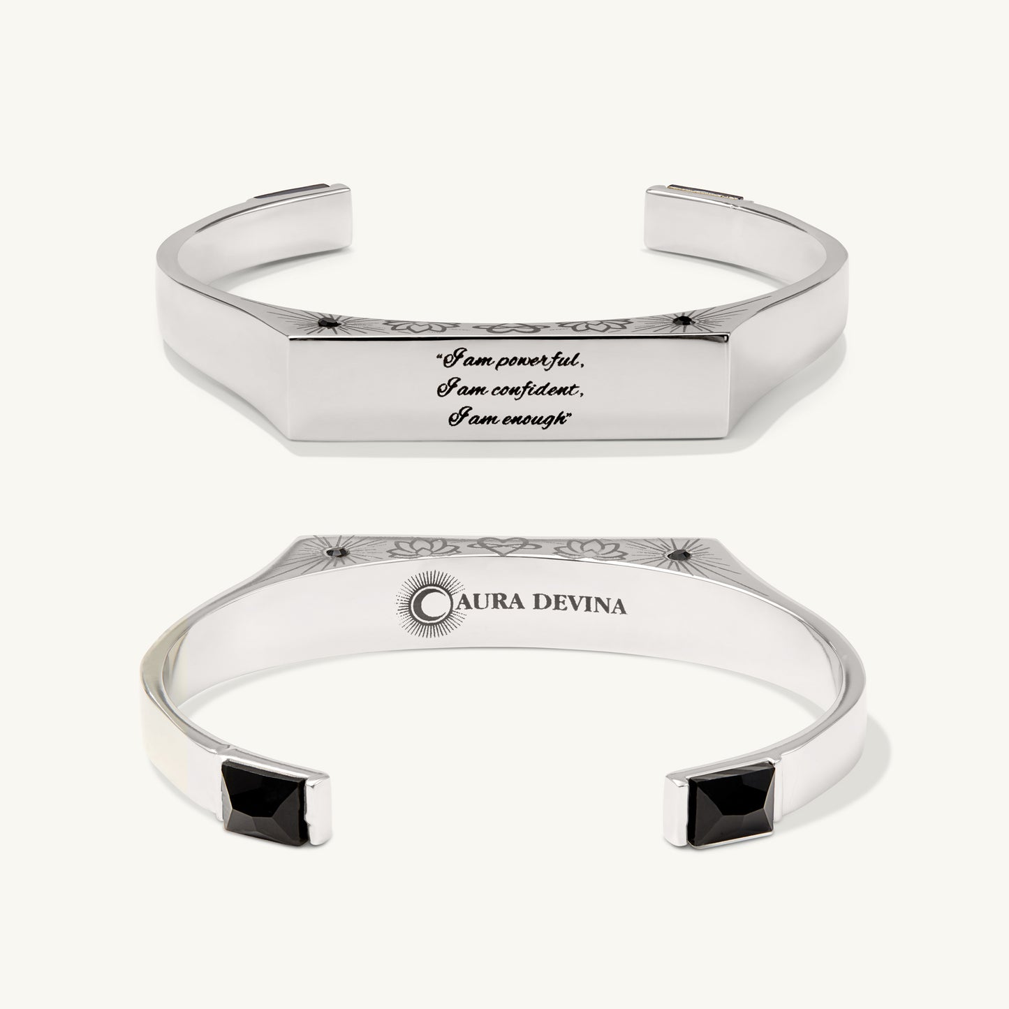 "I am powerful, I am confident, I am enough."- The Manifest Cuff Bracelet - Silver