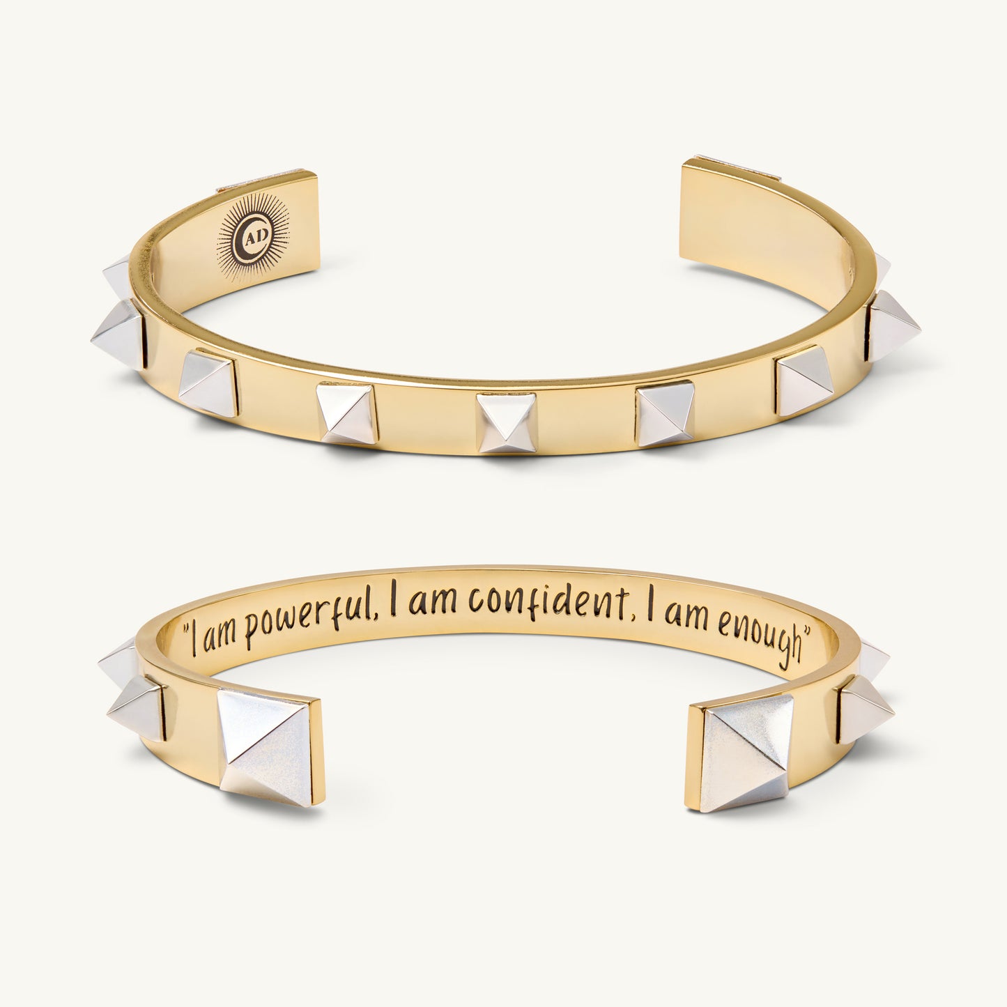 “I am powerful. I am confident. I am enough” - The Aspiration Bracelet - Gold/Silver Two Tone