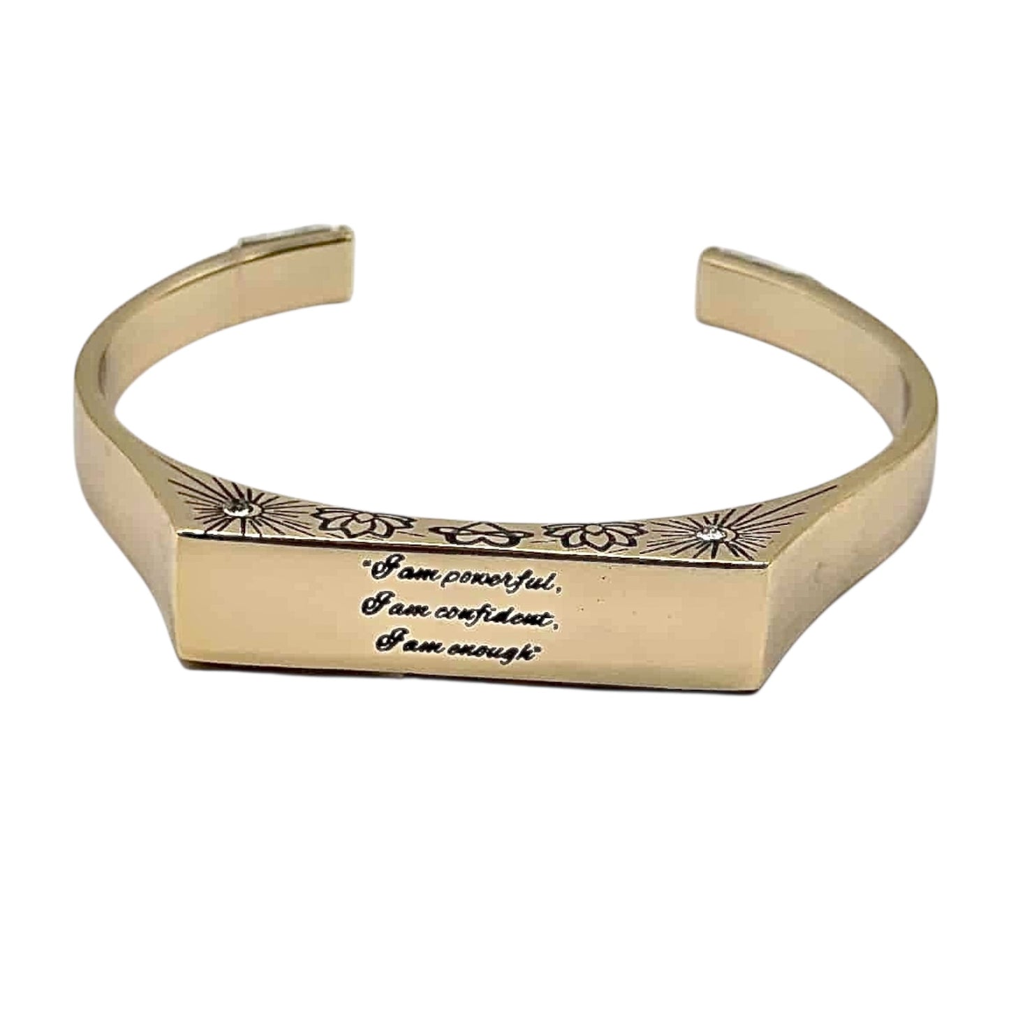 "I Am Powerful, I Am Confident, I Am Enough" - The Manifest Cuff Bracelet - Gold