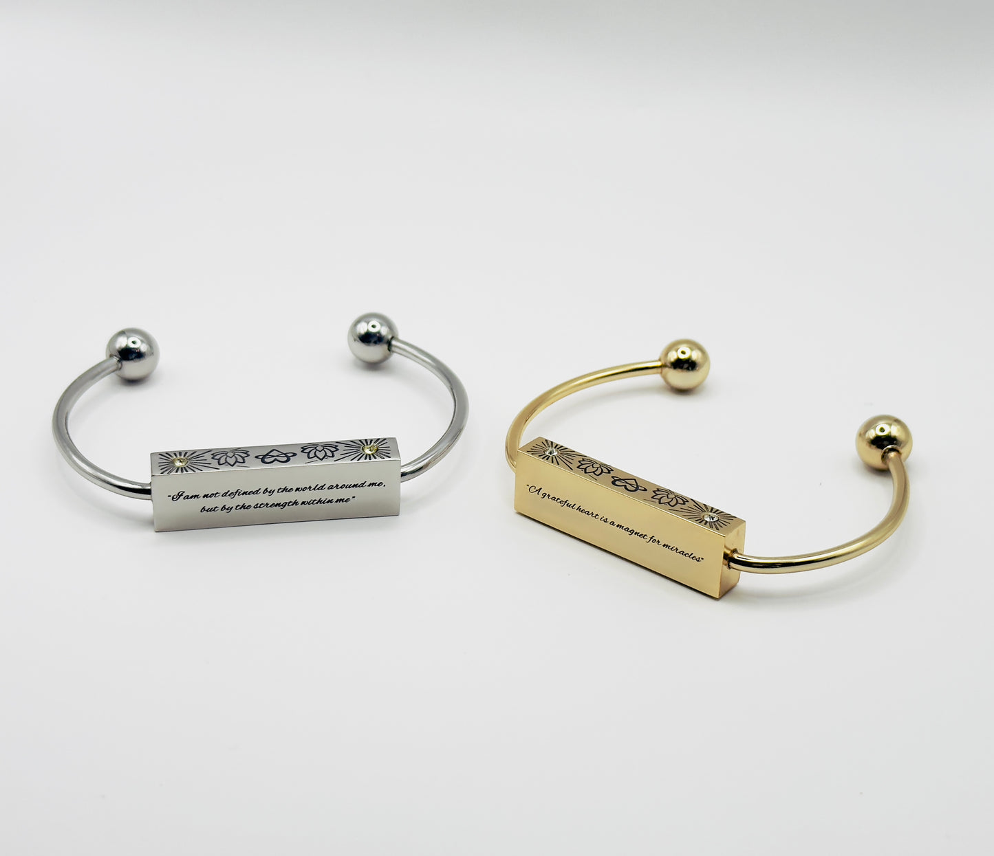 "I Am Not Defined by The World Around Me but By the Strength Within Me" -  The Harmony Bracelet - Gold