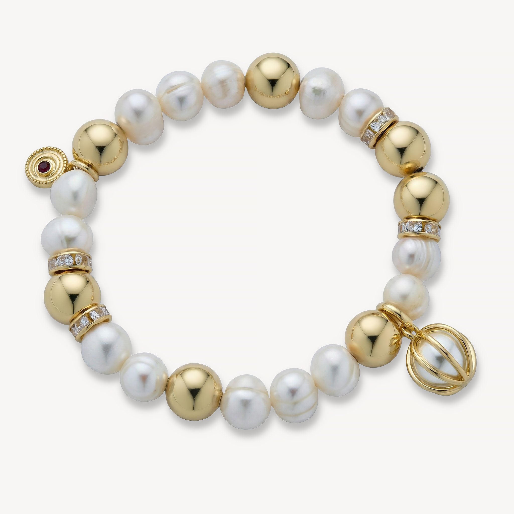 The Monique Bracelet Freshwater Pearl<br>14k Gold-Plated
