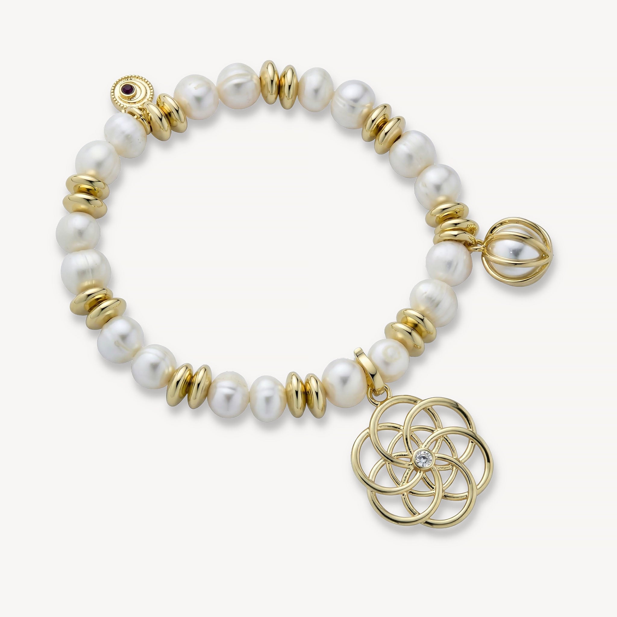 The Celeste Bracelet Freshwater Pearl<br>14k Gold-Plated