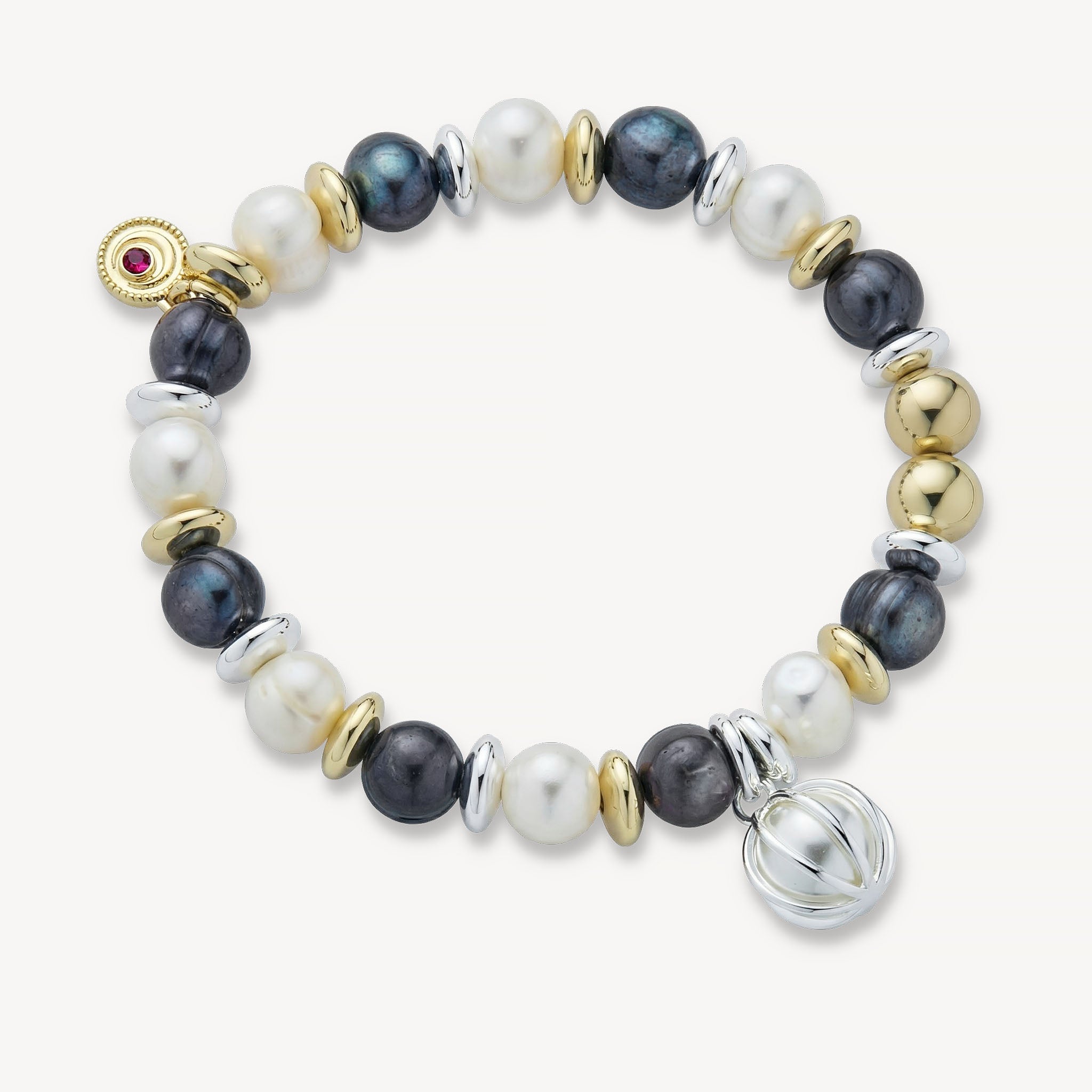 The Arden Bracelet <br> Freshwater Pearl<br>Mixed Metals