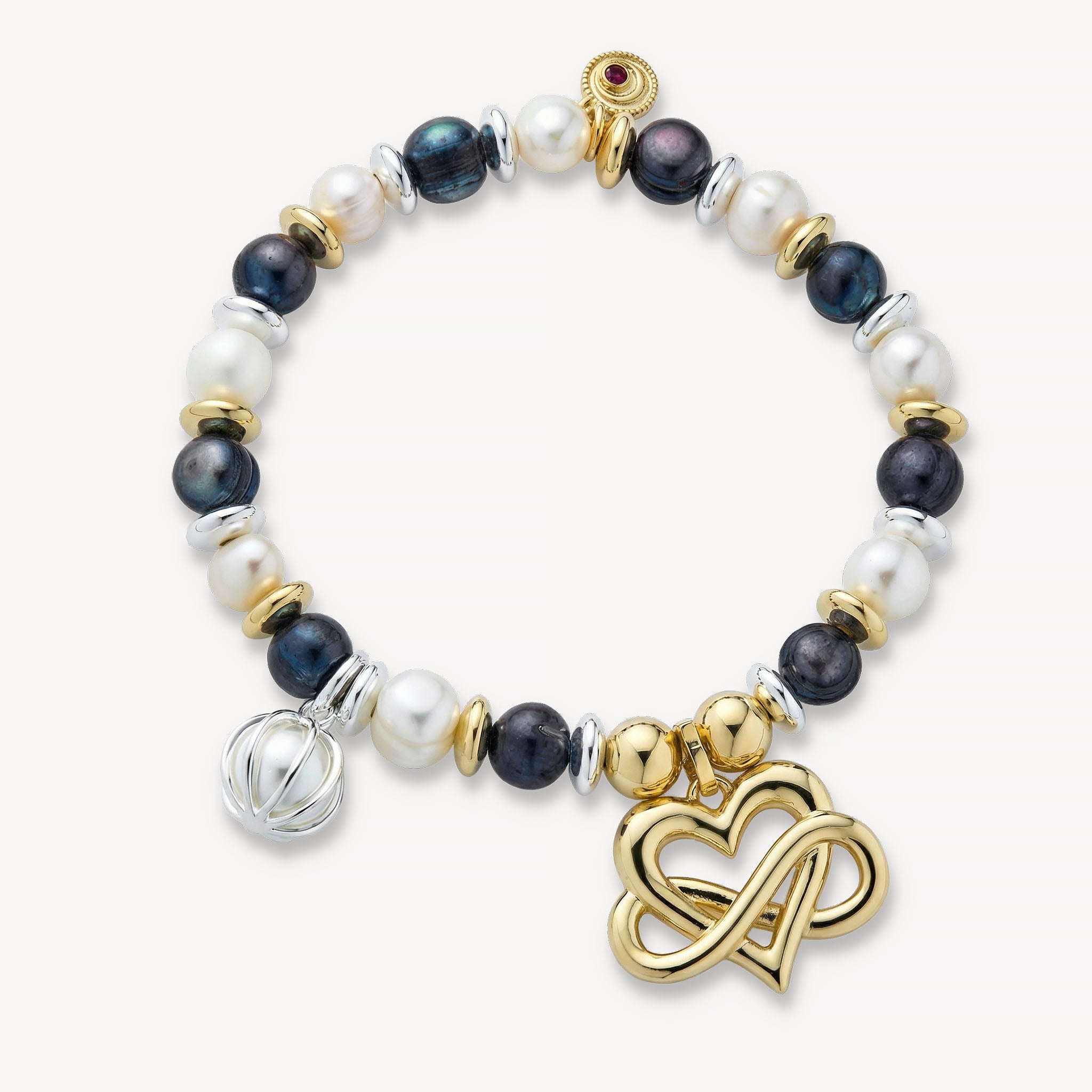 The Arden Bracelet <br> Freshwater Pearl<br>Mixed Metals