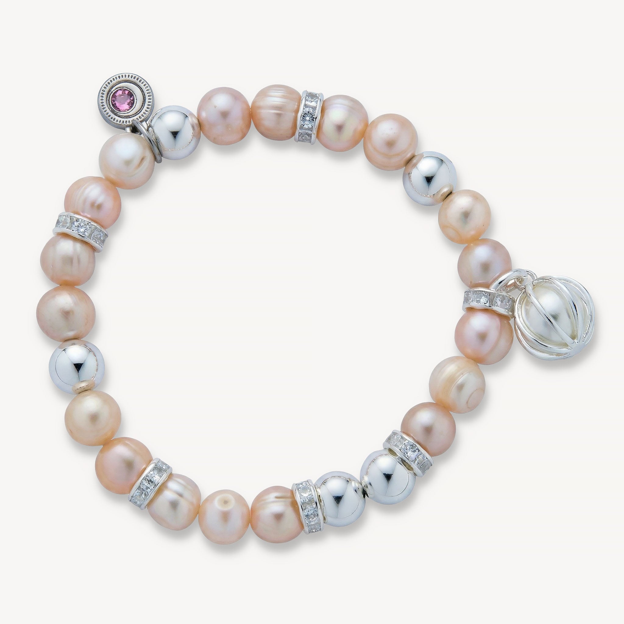 The Nancy Bracelet <br>Freshwater Pearl<br>Sterling Silver Plated