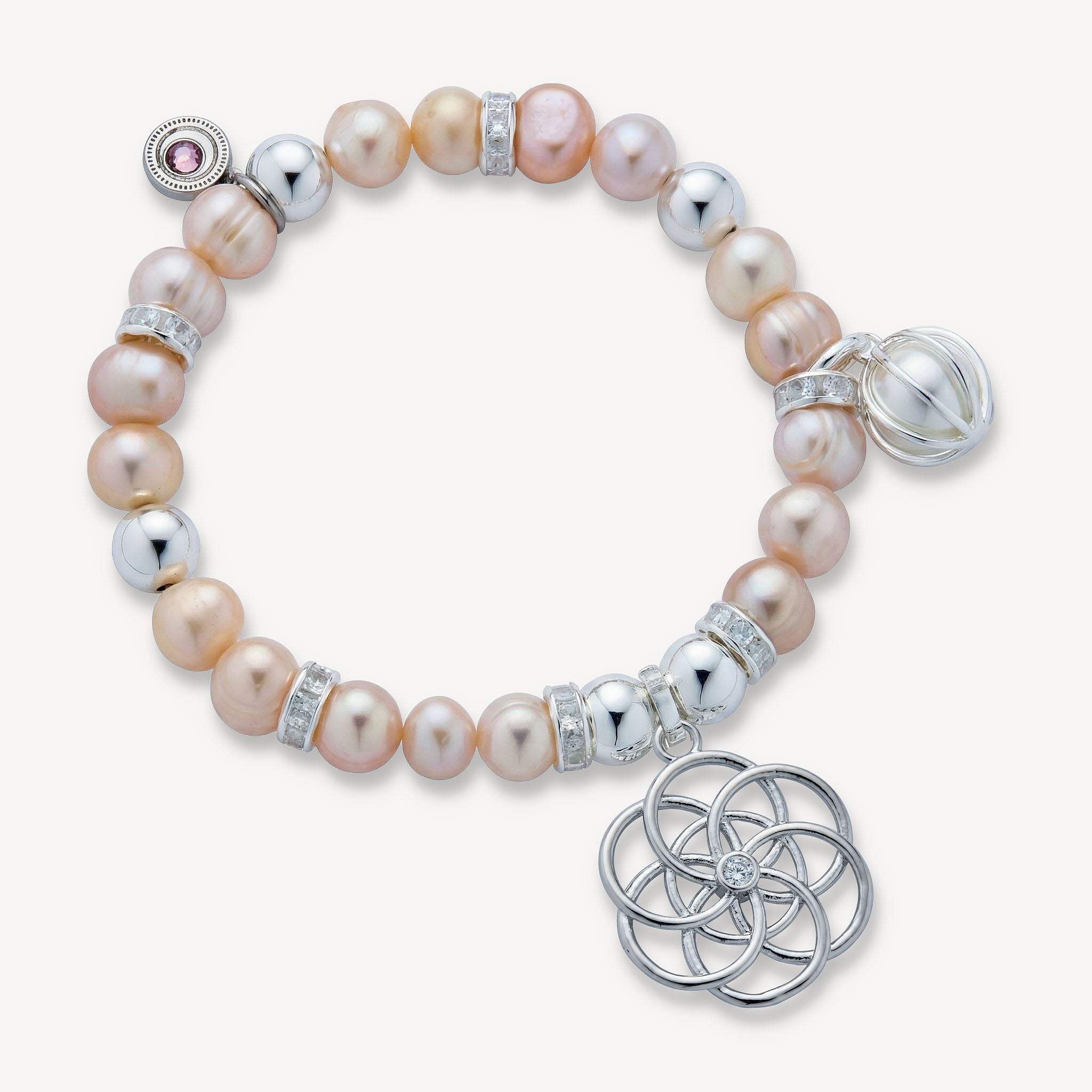 The Nancy Bracelet <br>Freshwater Pearl<br>Sterling Silver Plated