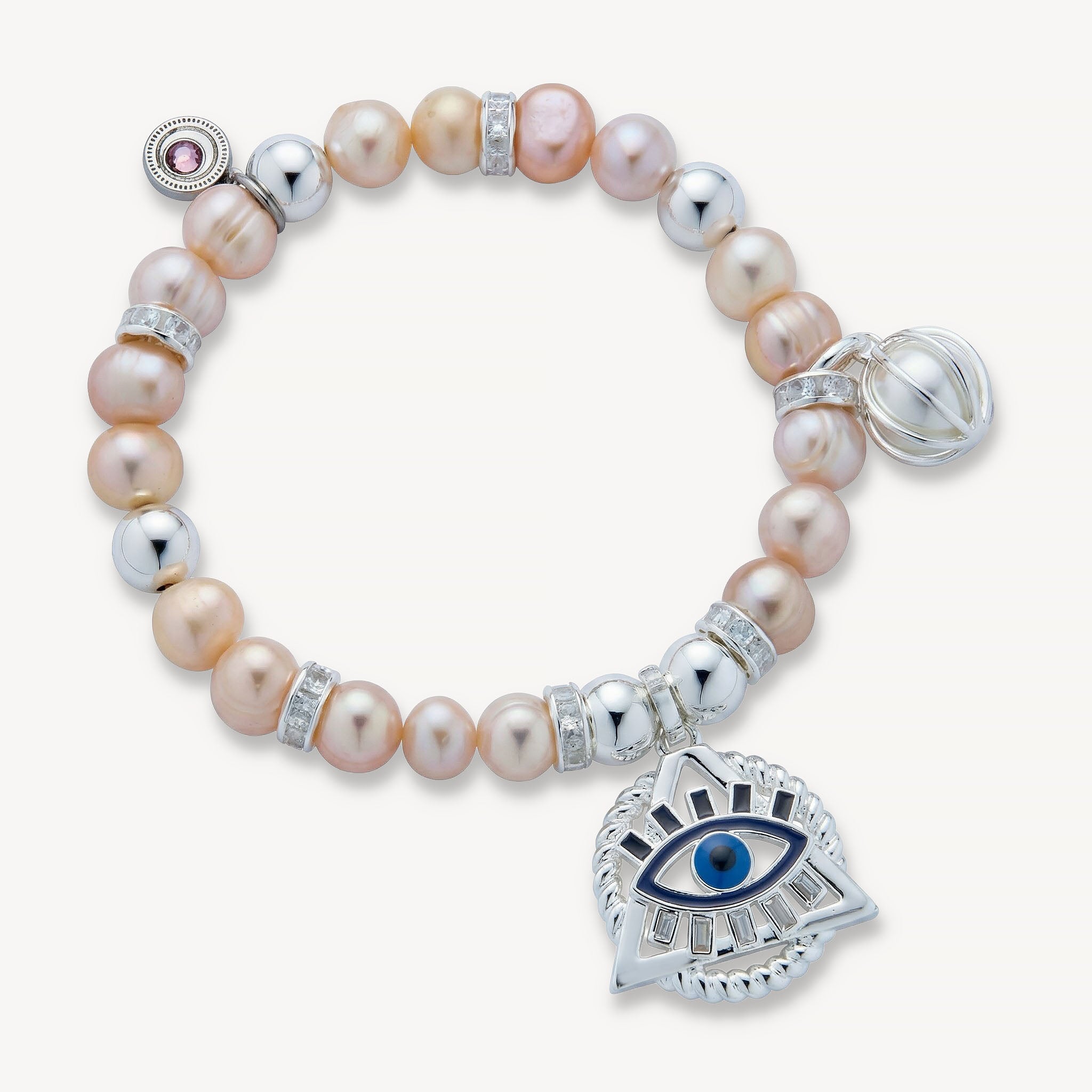 The Nancy Bracelet <br>Freshwater Pearl<br>Sterling Silver Plated
