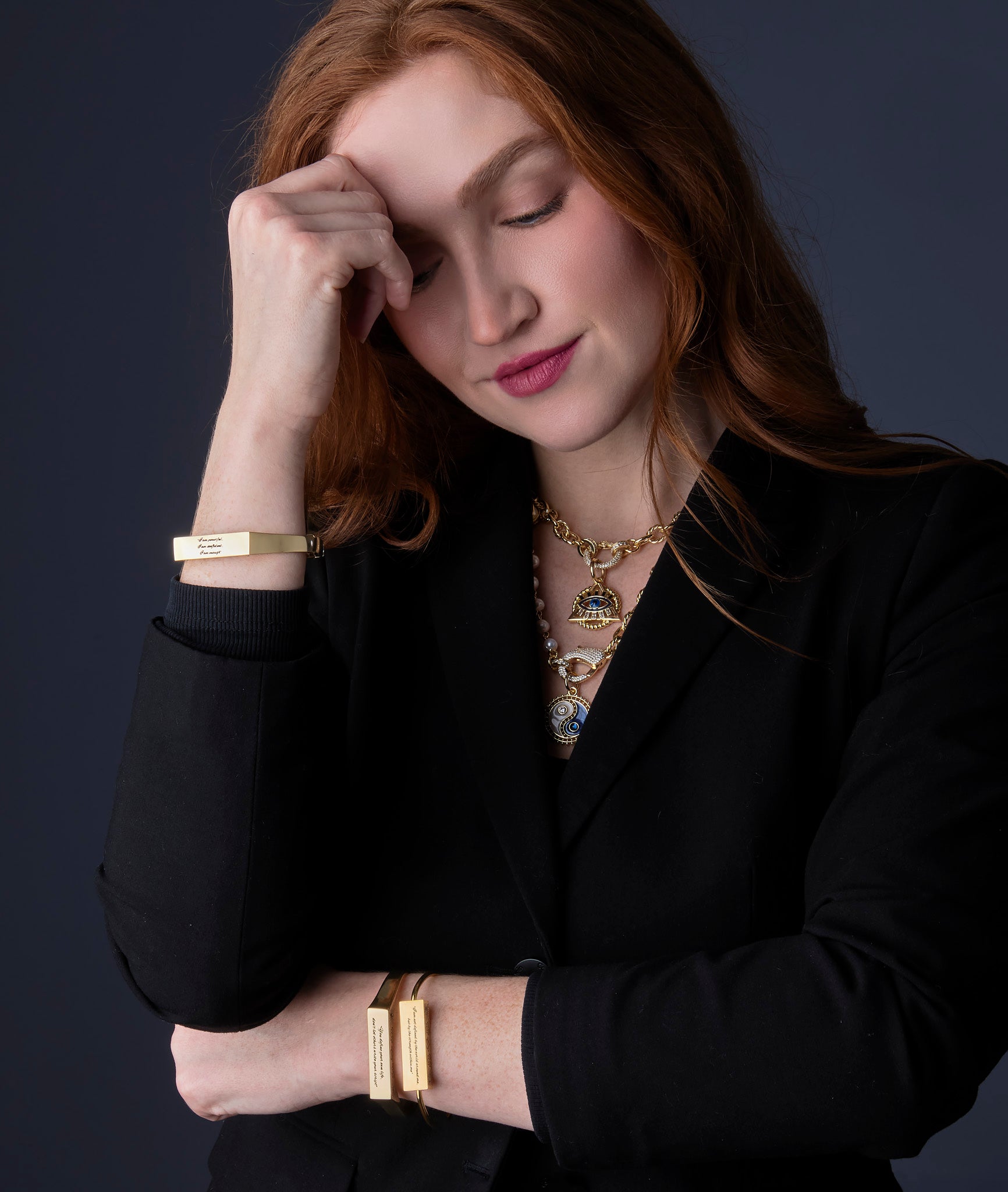 Manifest Cuff Bracelet – Gold (You Define Your Own Life)