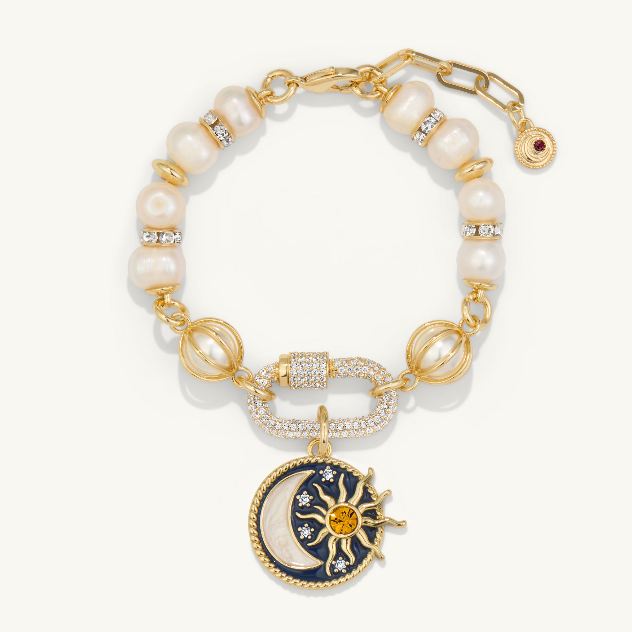 The Lacey Bracelet with Sun and Moon Charm