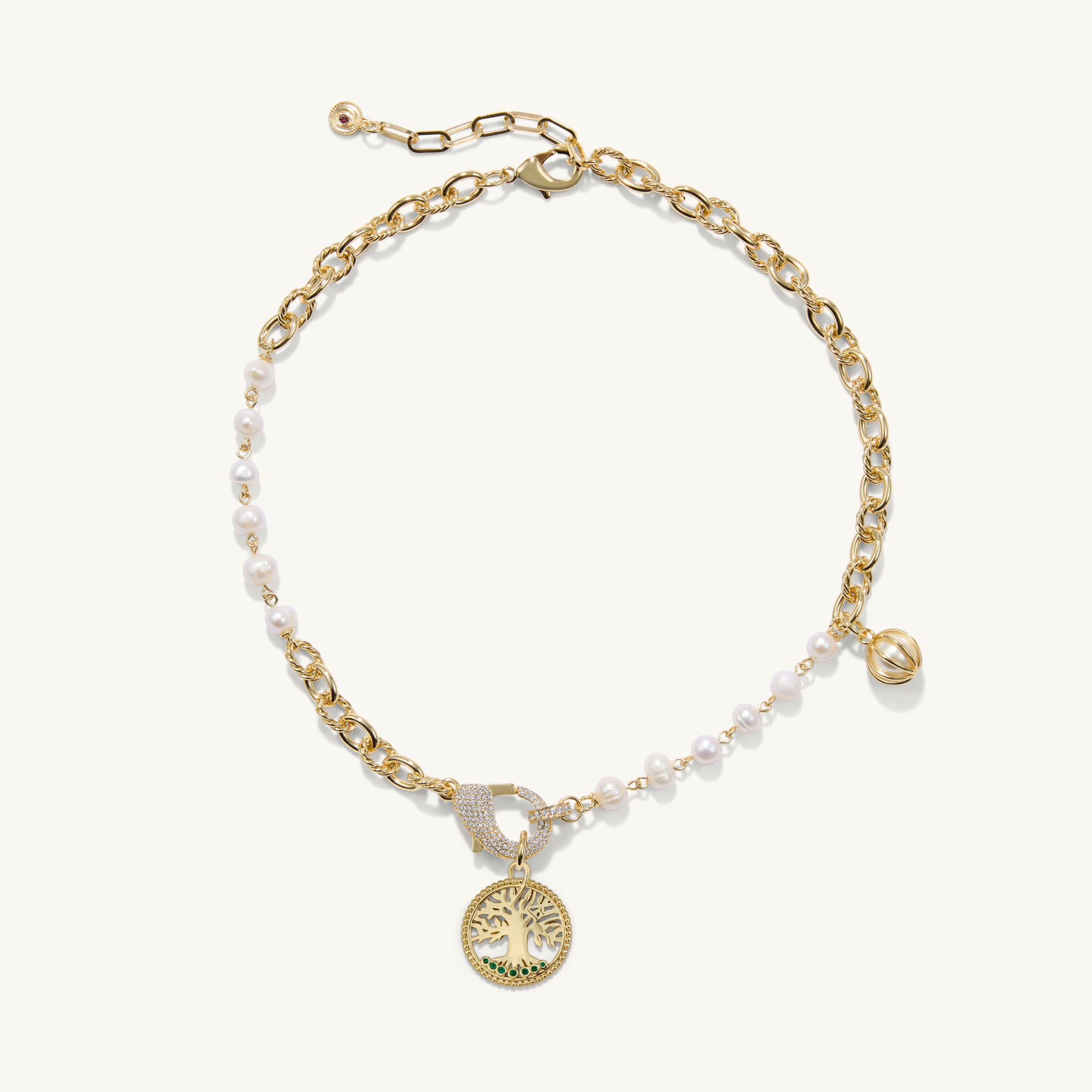 The Chloe Charm Necklace <br> Freshwater Pearl & 14k Gold Plated