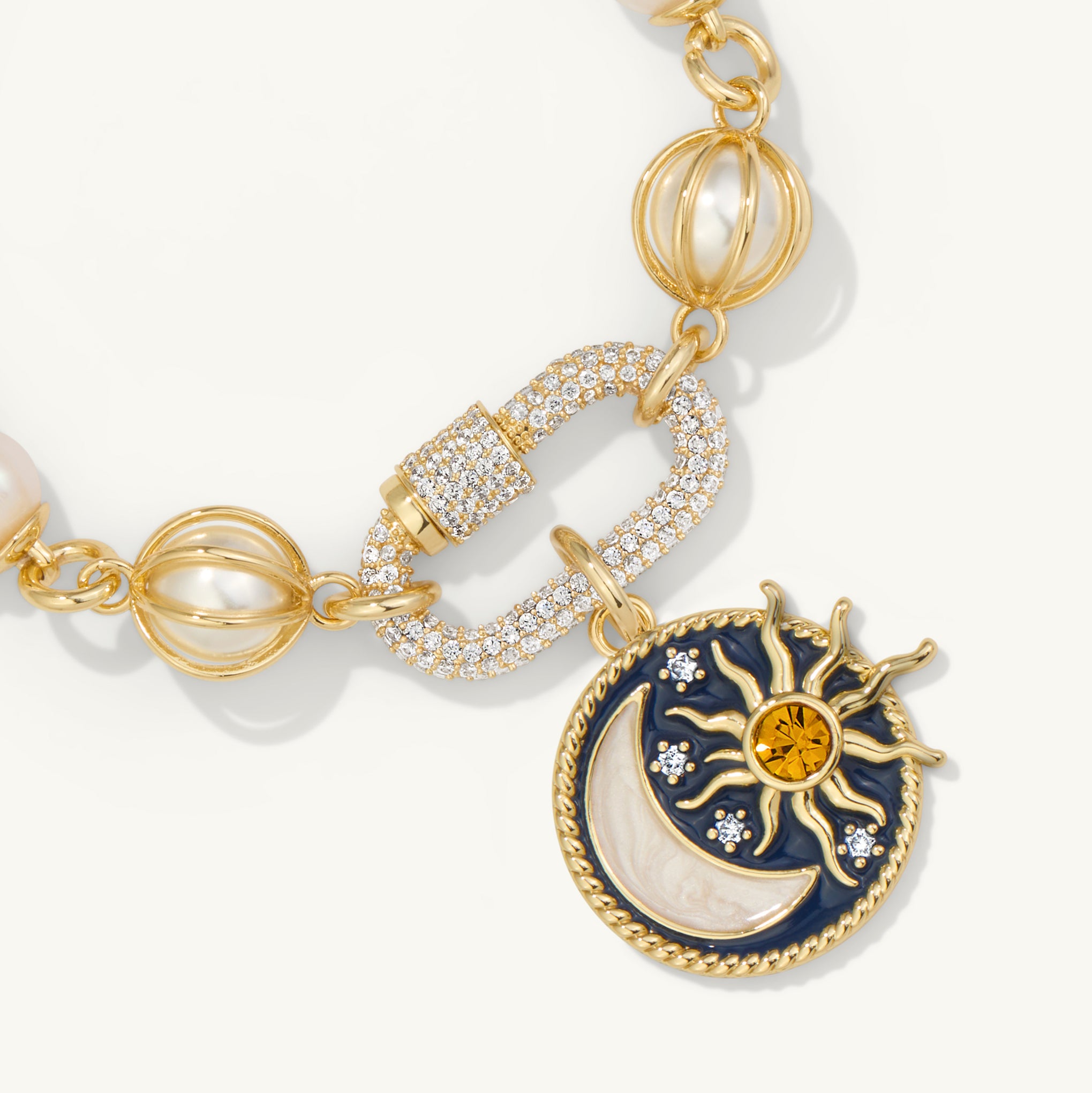 The Lacey Bracelet with Sun and Moon Charm