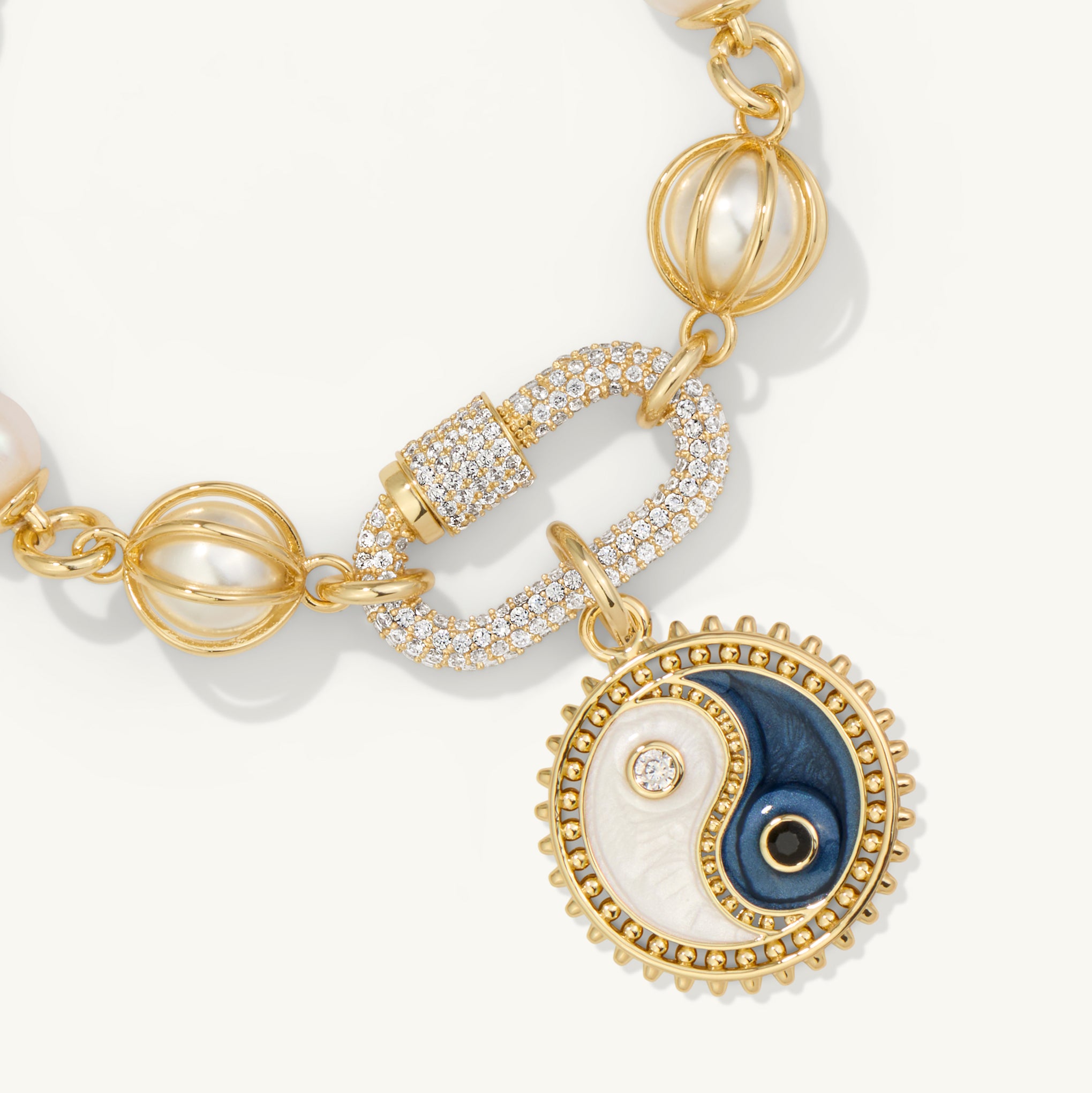 The Lacey Charm Bracelet <br> Freshwater Pearl & 14k Gold Plated