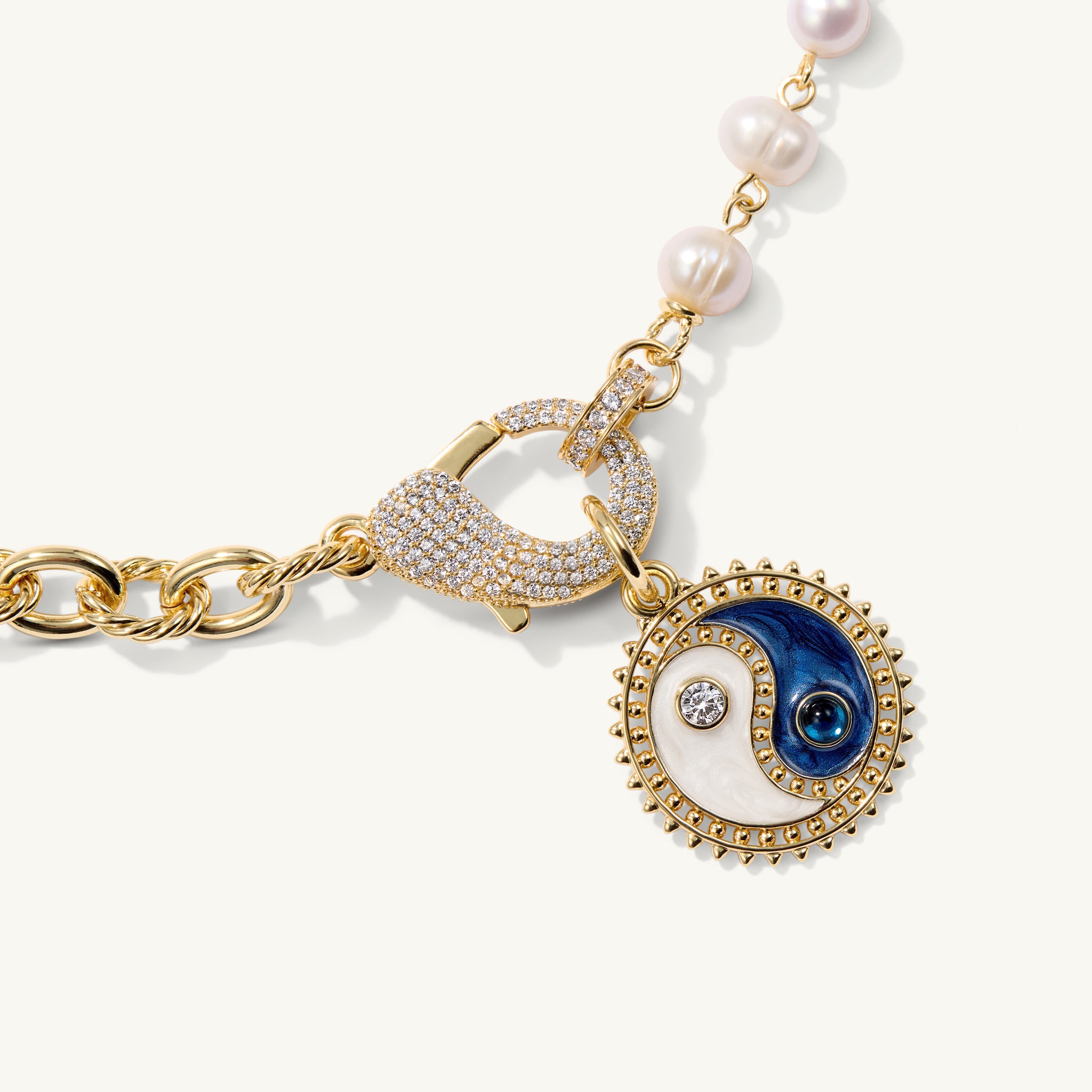 The Chloe Charm Necklace <br> Freshwater Pearl & 14k Gold Plated