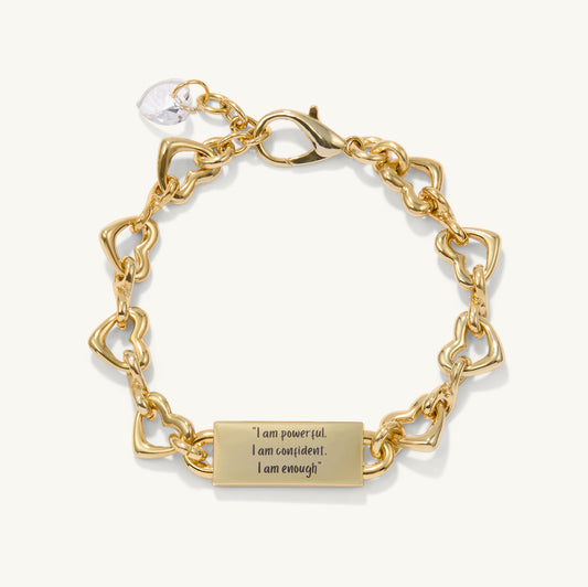"I am powerful; I am confident; I am enough” The Infinite Heart Bracelet - Gold