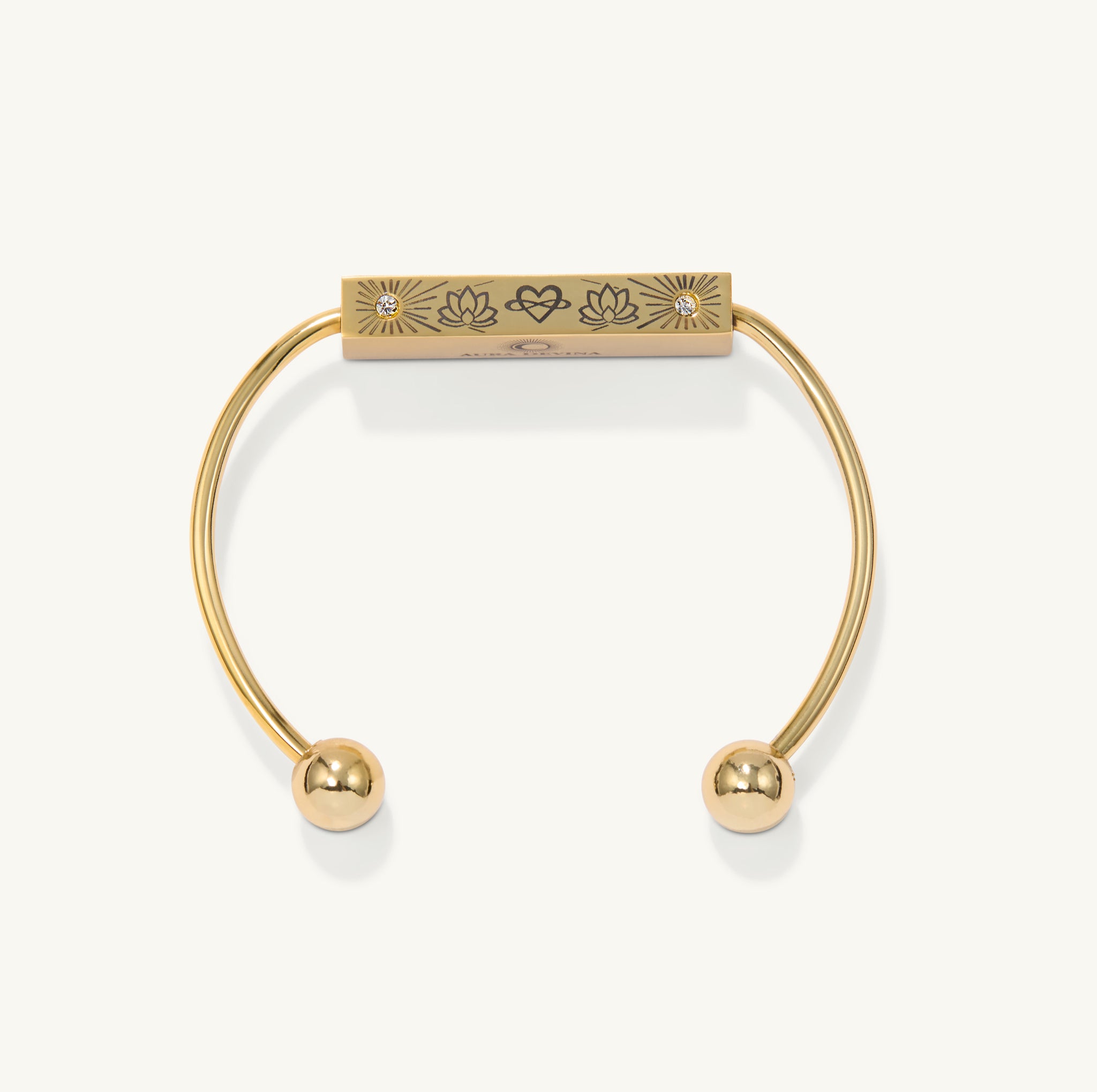 "A Grateful Heart is a Magnet For Miracles" - The Harmony Bracelet - Gold-Aura Devina