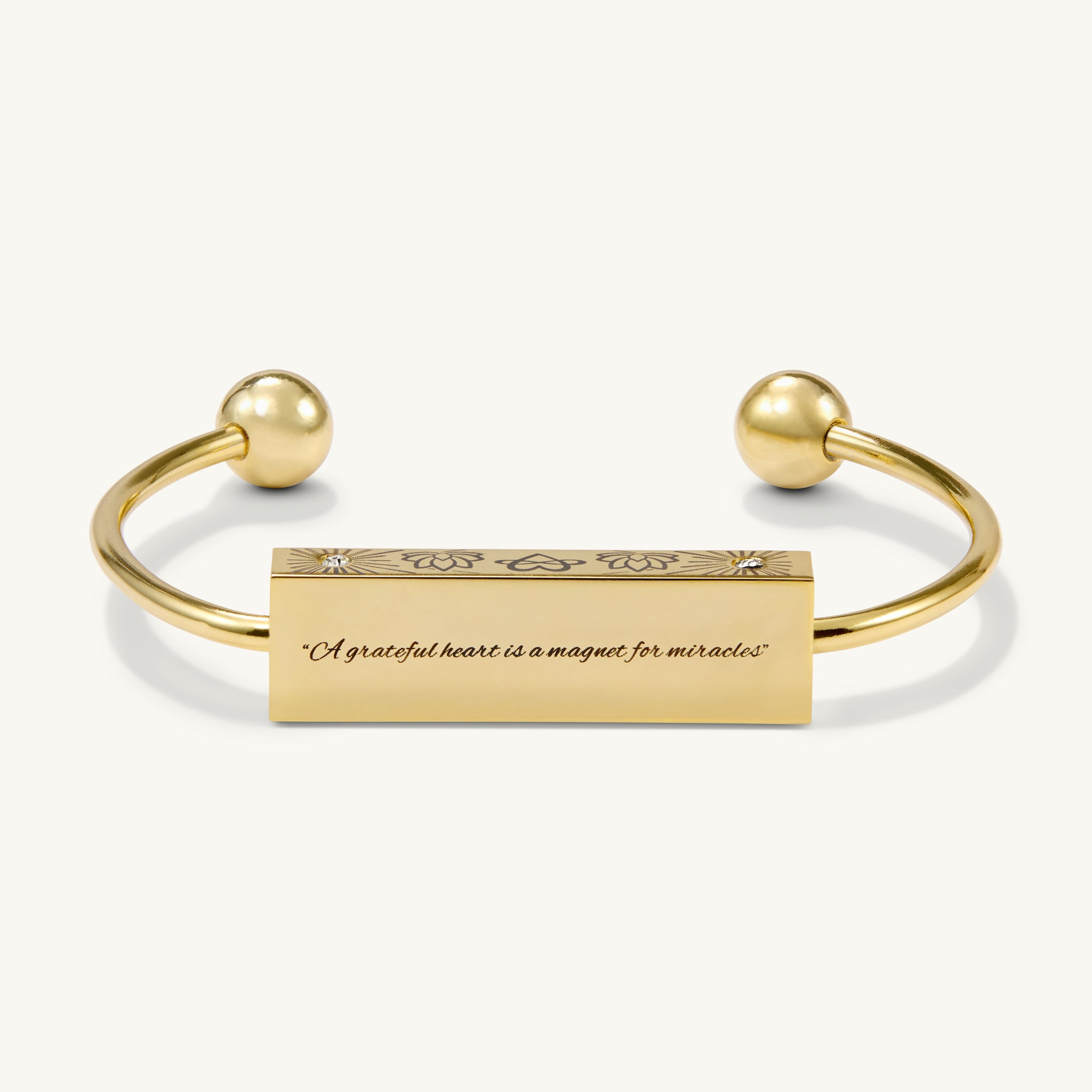 "A Grateful Heart is a Magnet For Miracles" - The Harmony Bracelet - Gold-Aura Devina
