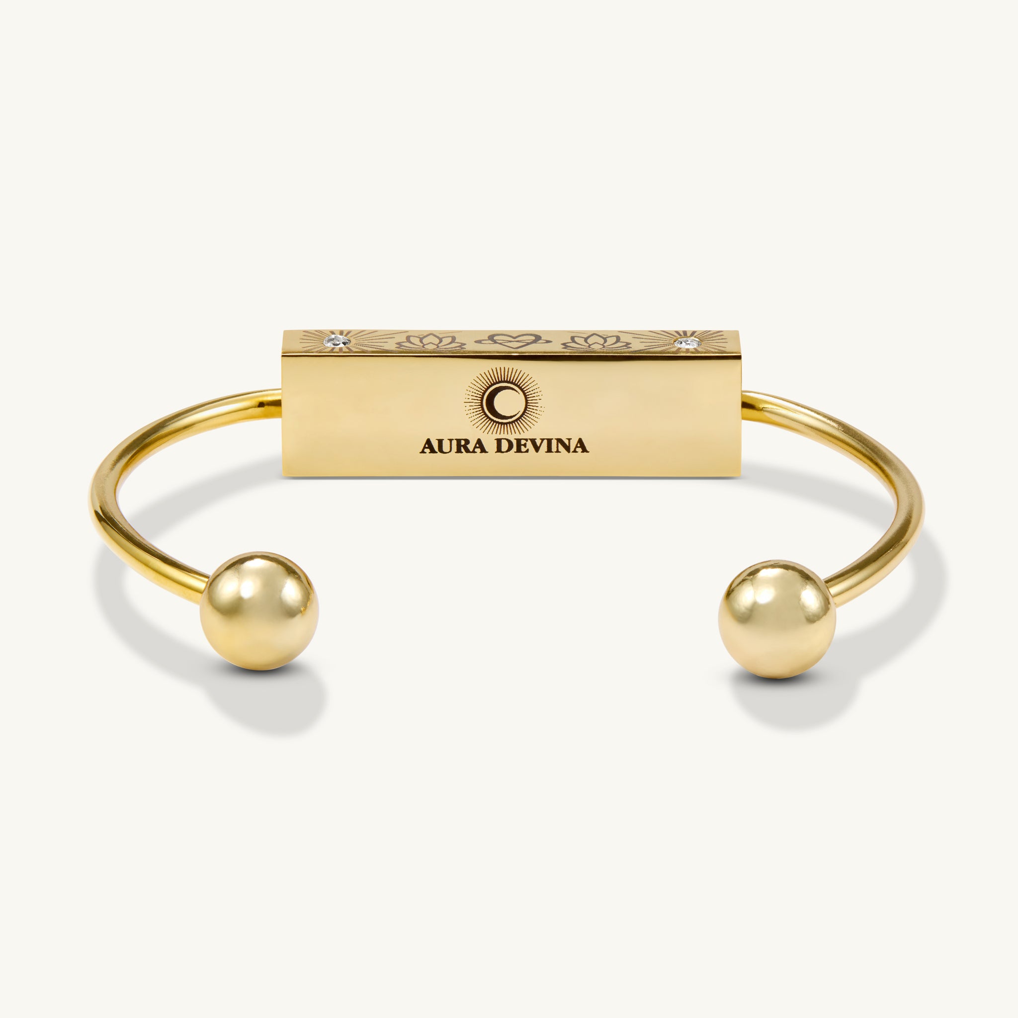 "A Grateful Heart is a Magnet For Miracles" - The Harmony Bracelet - Gold-Aura Devina