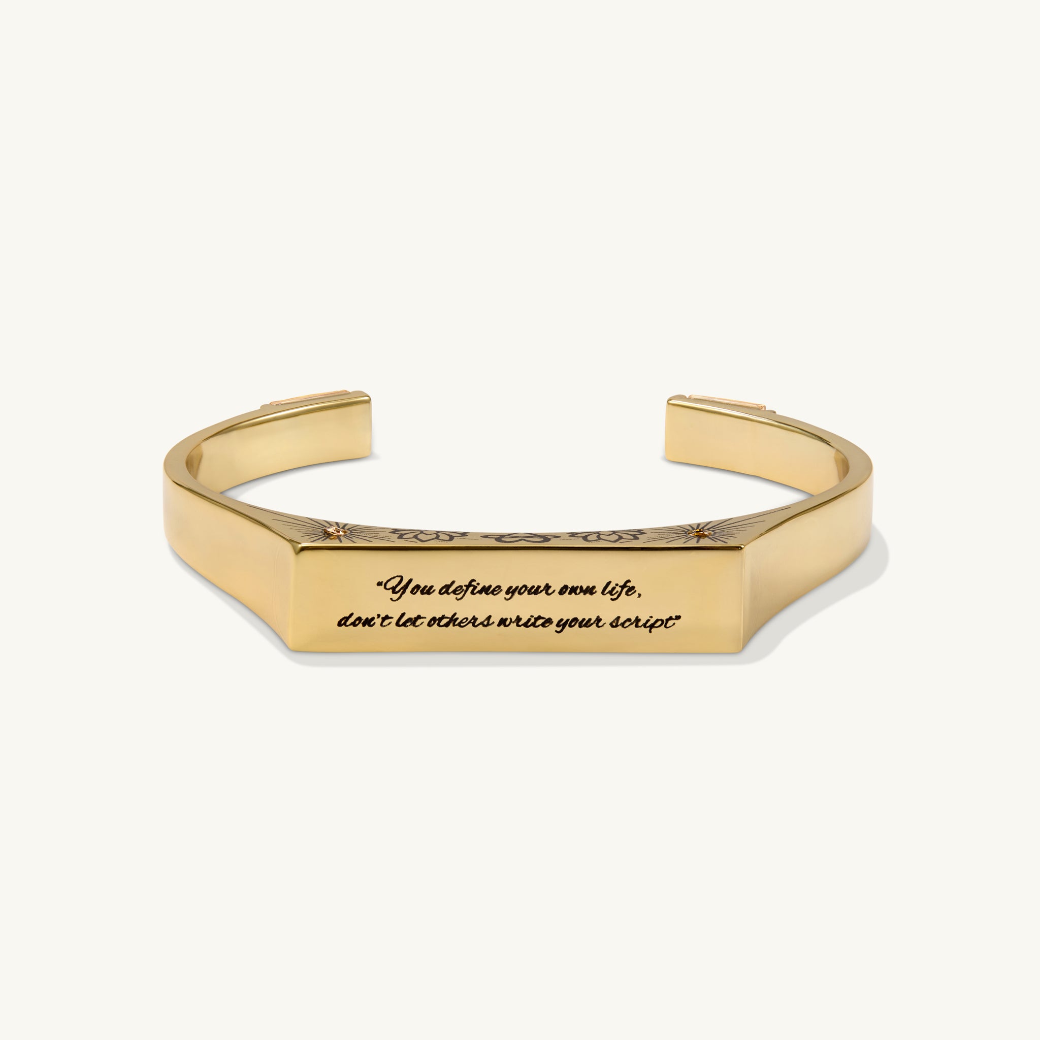 "You Define Your Own Life - Don't Let Others Write Your Script" - The Manifest Cuff Bracelet - Gold-Aura Devina