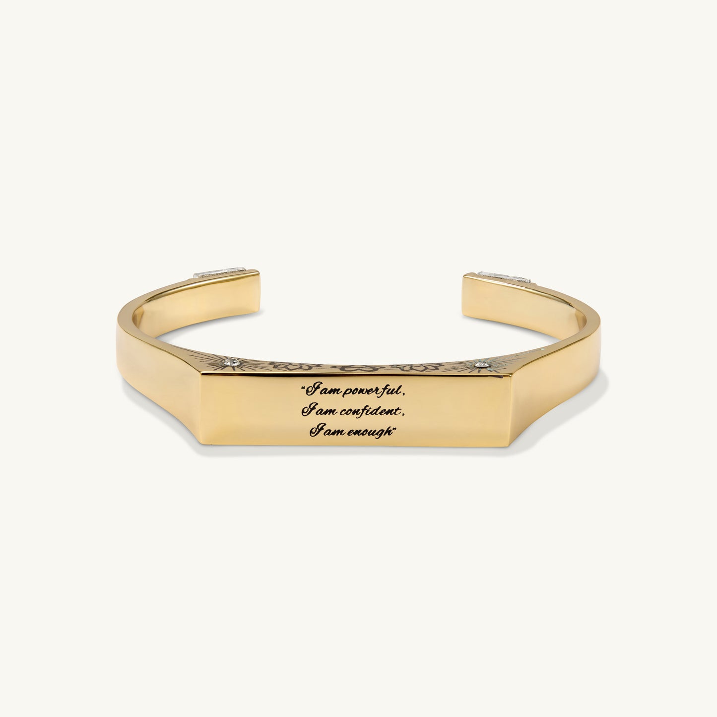 "I Am Powerful, I Am Confident, I Am Enough" - The Manifest Cuff Bracelet - Gold