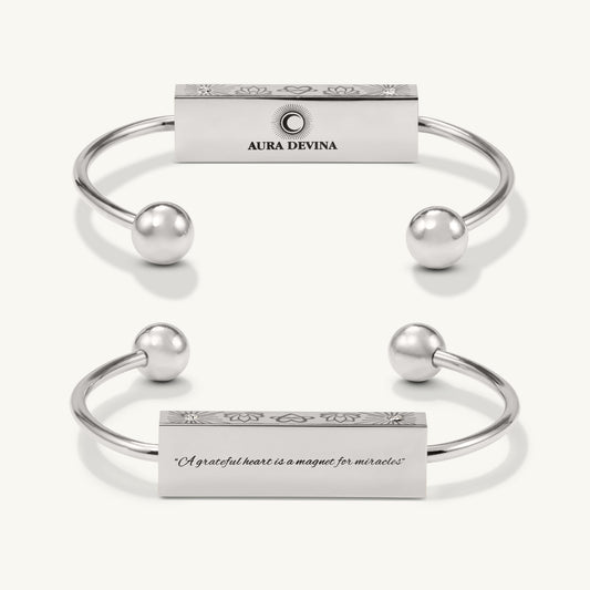 “A Grateful Heart is a Magnet for Miracles” - The Harmony Bracelet - Silver