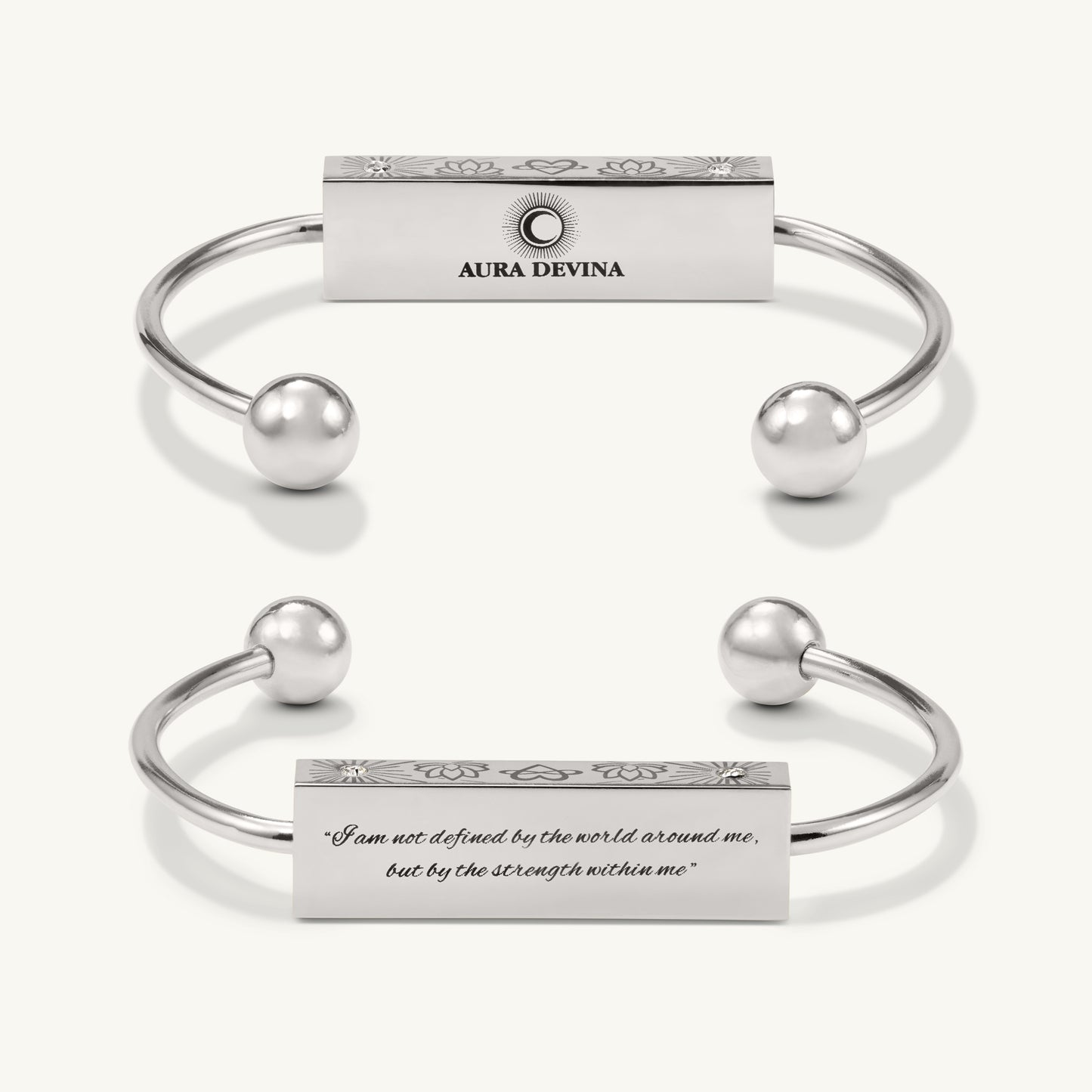 “I am not defined by the world around me, but by the strength within me” - The Harmony Bracelet - Silver