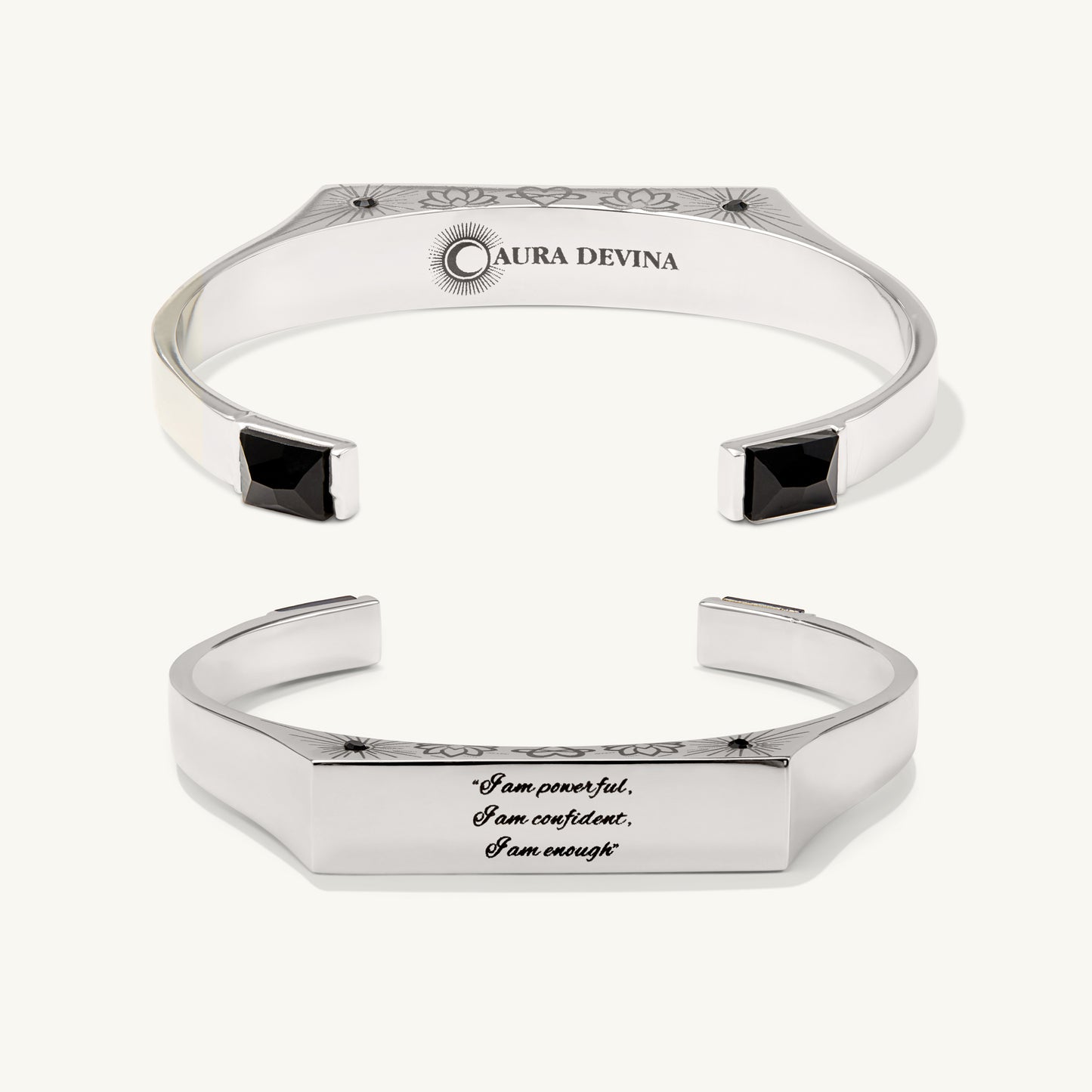 "I am powerful, I am confident, I am enough."- The Manifest Cuff Bracelet - Silver