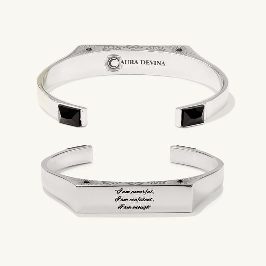 "I am powerful, I am confident, I am enough."- The Manifest Cuff Bracelet - Silver