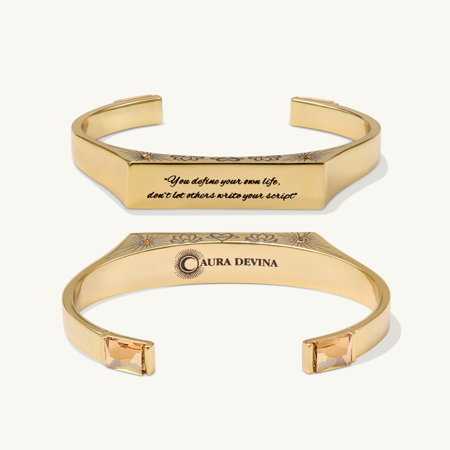 "You Define Your Own Life - Don't Let Others Write Your Script" - The Manifest Cuff Bracelet - Gold