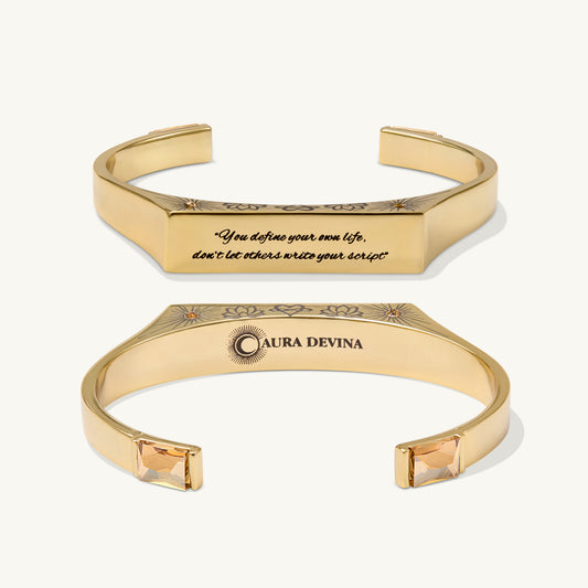 "You Define Your Own Life - Don't Let Others Write Your Script" - The Manifest Cuff Bracelet - Gold