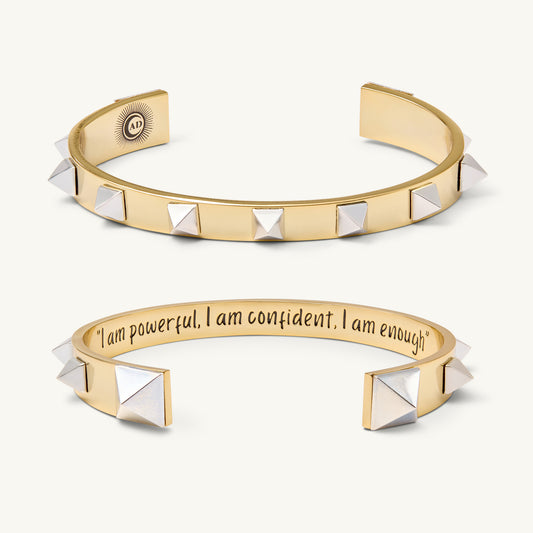 “I am powerful. I am confident. I am enough” - The Aspiration Bracelet - Gold/Silver Two Tone